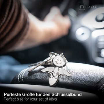 FABACH Schlüsselanhänger Schutzengel Smile mit Herz - Engel aus Metall - Geschenk Glücksbringer