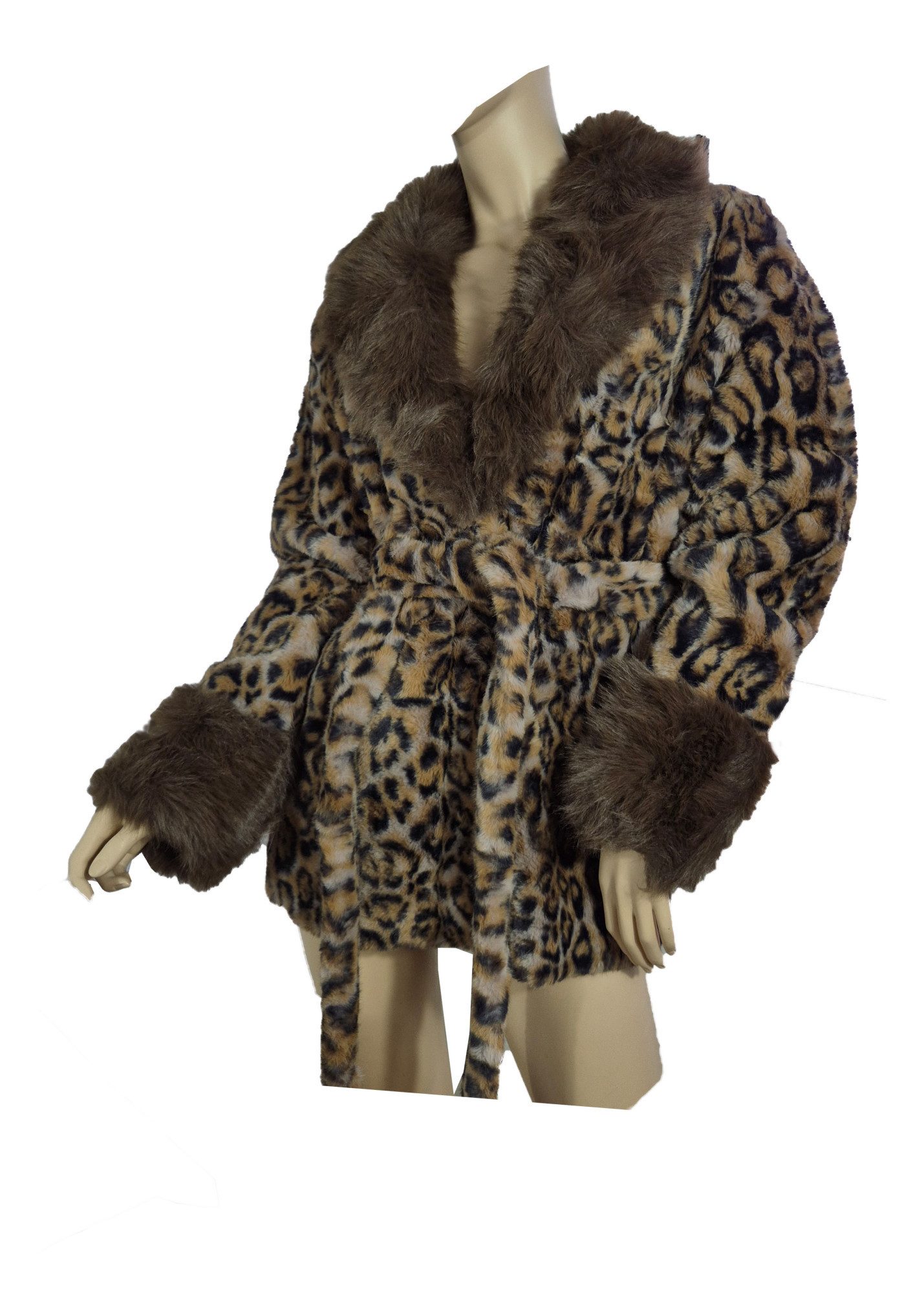 Einkaufszauber Fellimitatjacke Designer Kunstpelz Jacke Leopard günstig online kaufen