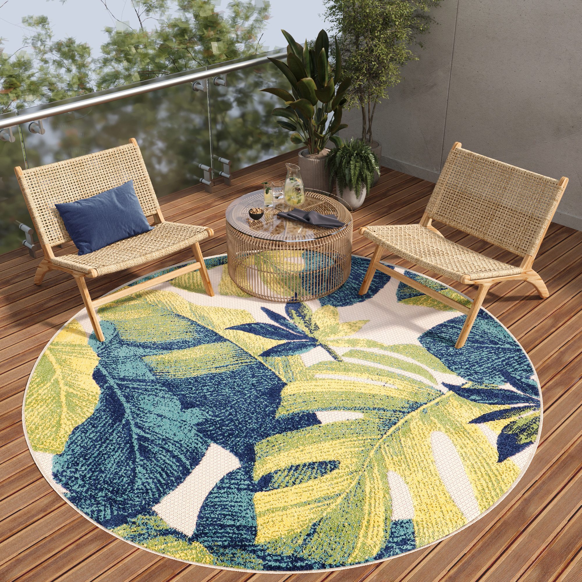 Tapiso Outdoorteppich PATIO, rund, Höhe: 6 mm, Indoor, Outdoor, Wohnzimmer, günstig online kaufen