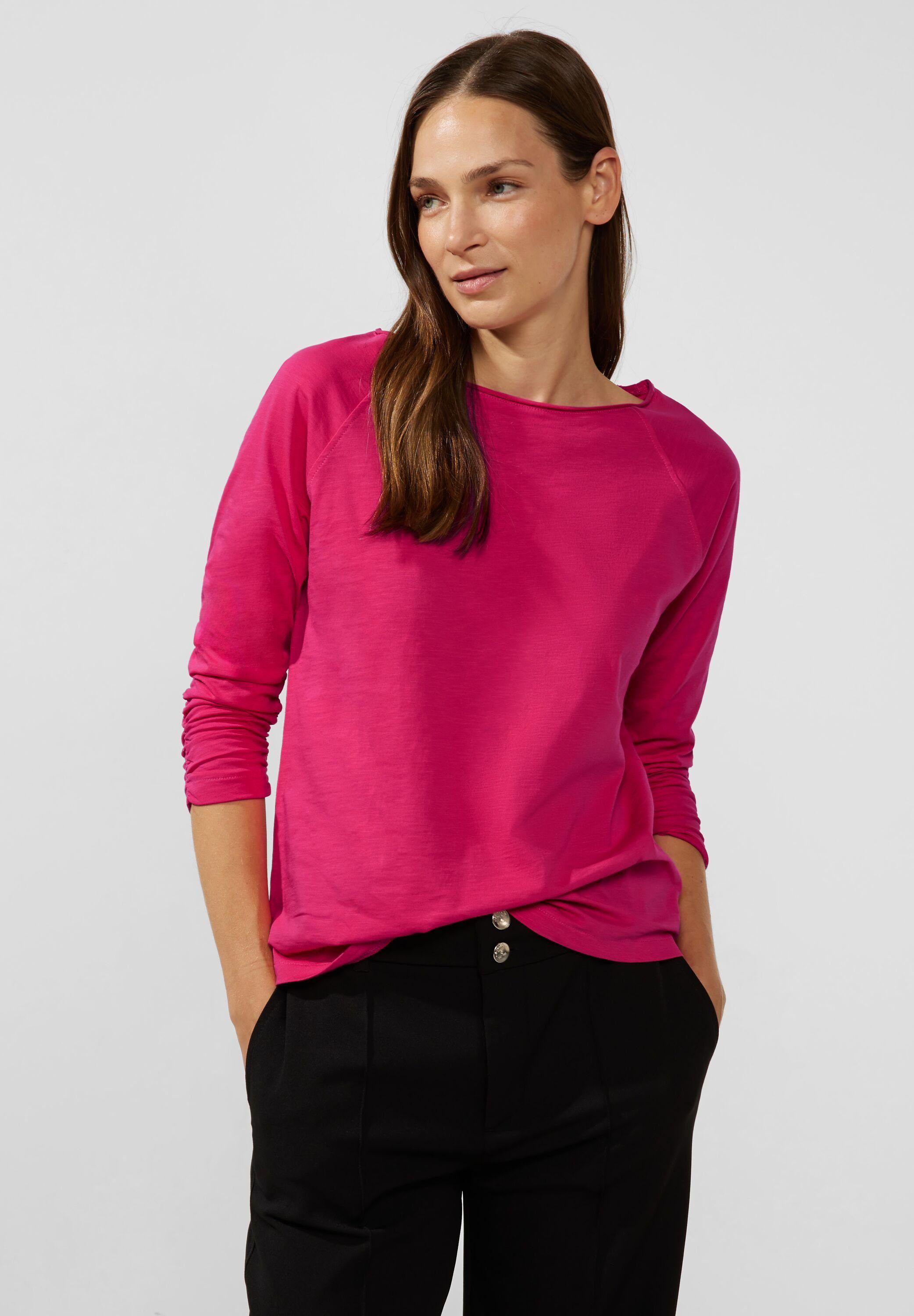 STREET ONE 3/4-Arm-Shirt in Unifarbe