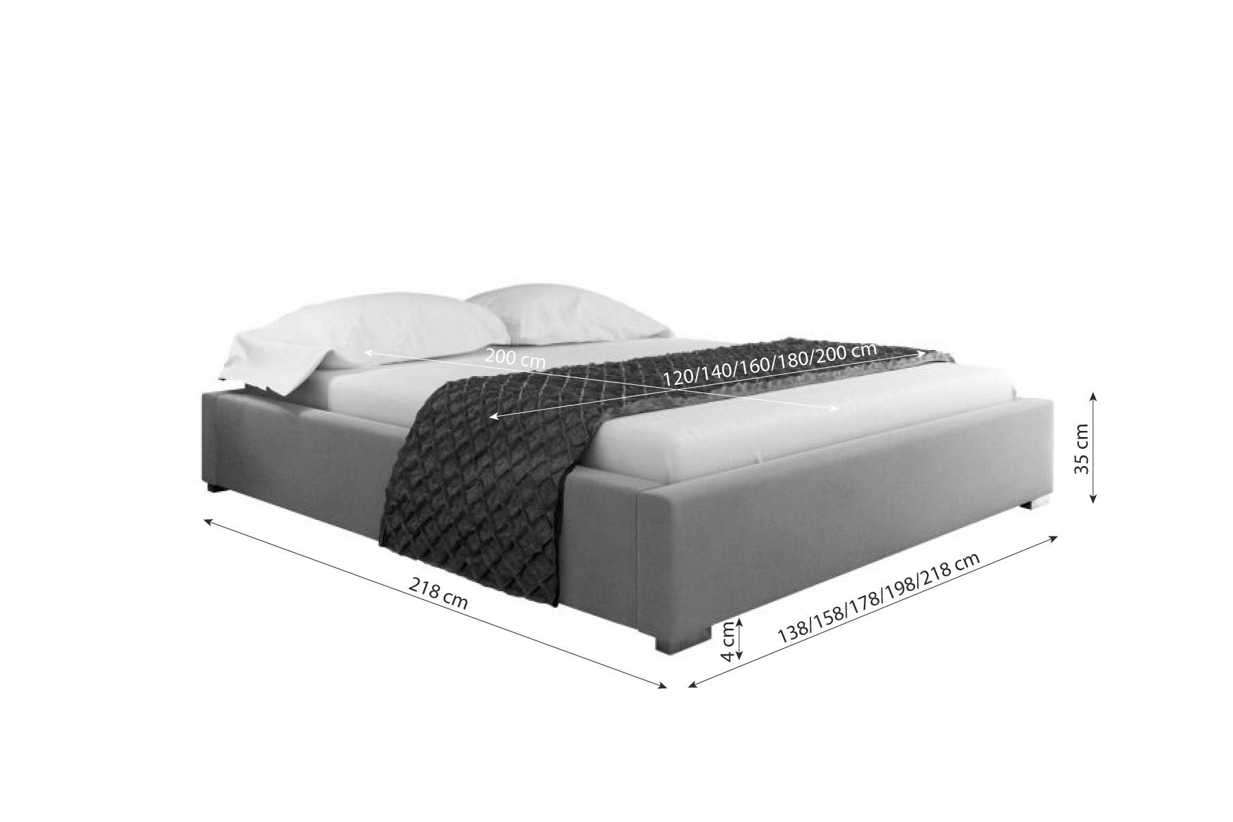 99rooms Polsterbett Leo (Schlafzimmerbett, Bett), 120/140/160/180/200 x 200 cm, mit Bettkasten, mit Lattenrost