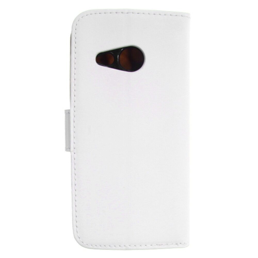 Handytasche Leder-Handyhülle für HTC M8 mini Weiß (Book Cover)