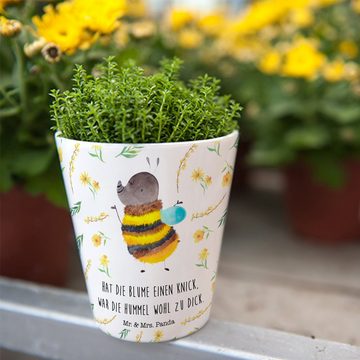 Mr. & Mrs. Panda Blumentopf Hummel flauschig - Weiß - Geschenk, Tiermotive, Gute Laune, Keramikto (1 St), Für drinnen & draußen