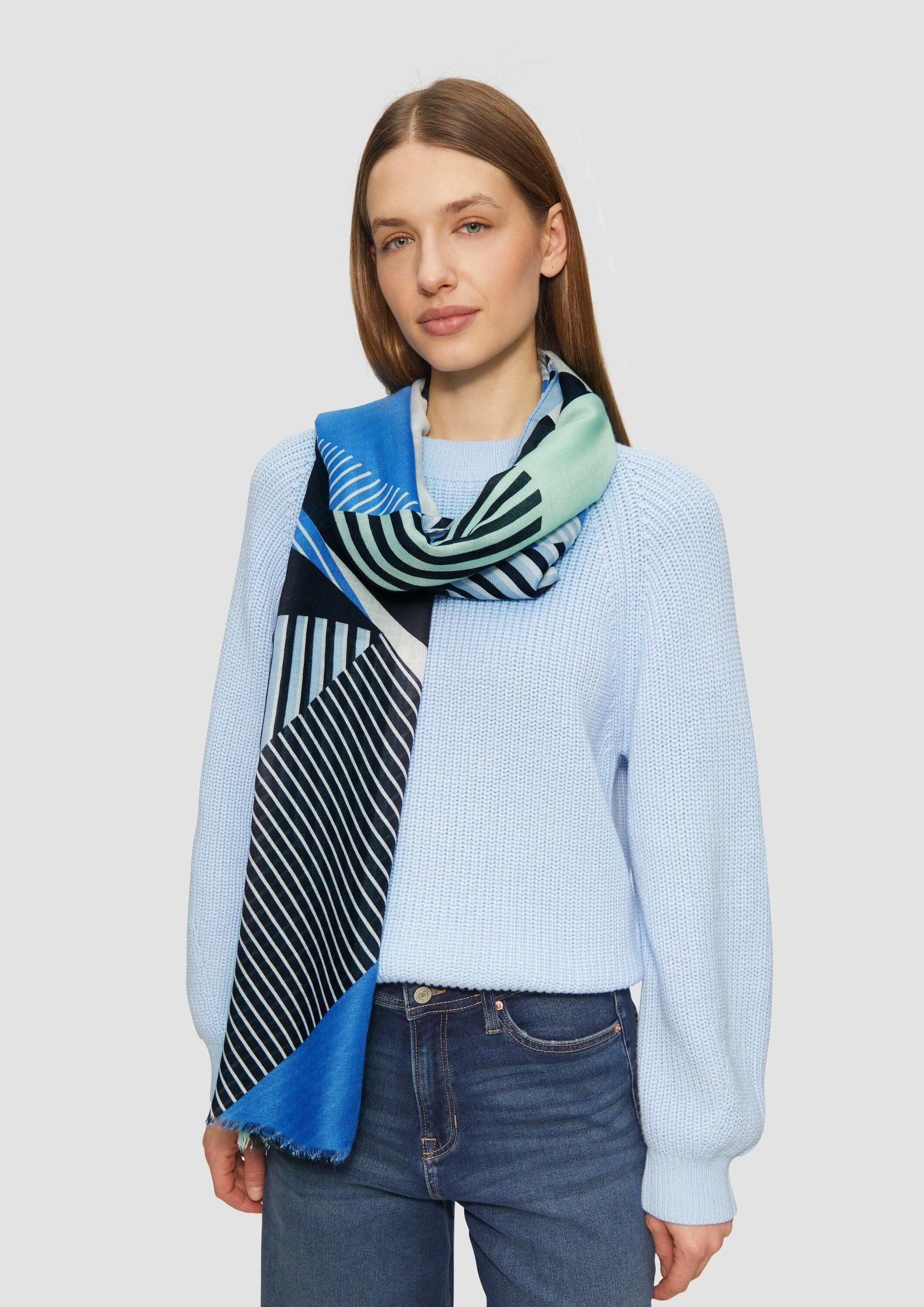 s.Oliver Schal Tuch, Feines Tuch aus recyceltem Polyester mit modischem Art günstig online kaufen