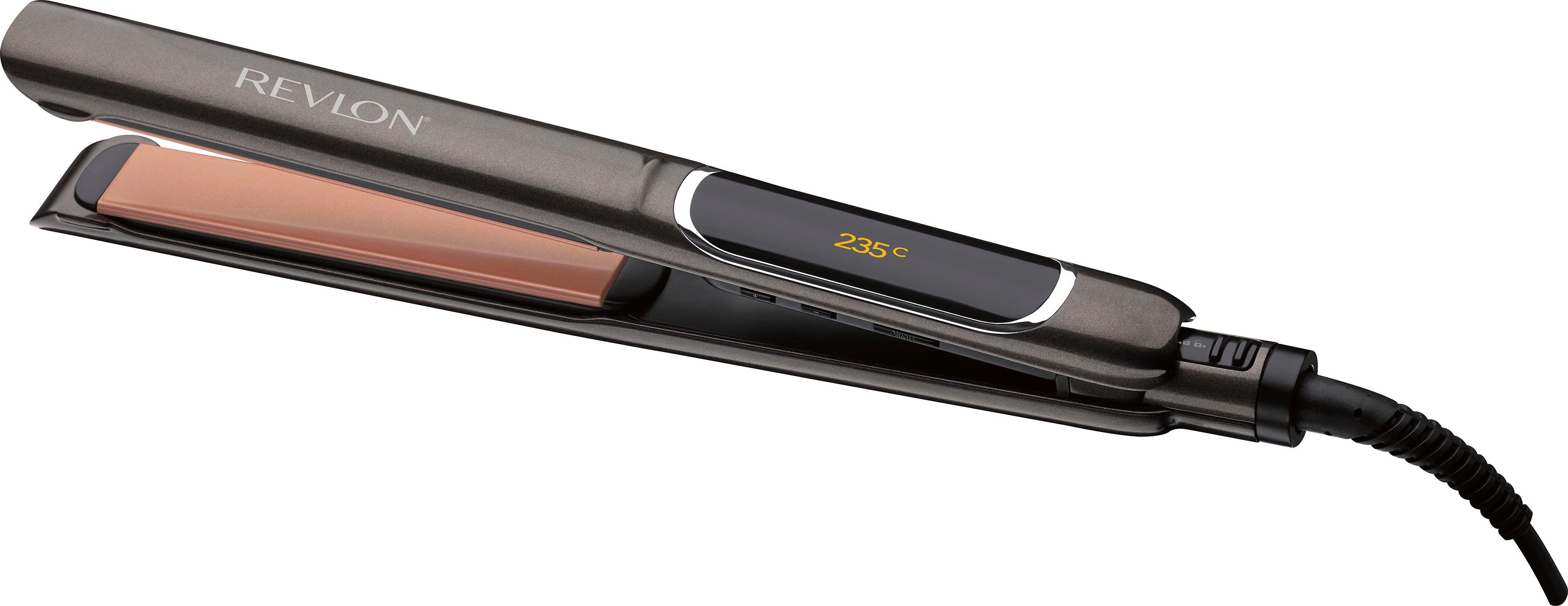 Revlon Выпрямитель для волос RVST2175 ColourProtect-Keramik-Beschichtung, 125mm, abgerundete, bewegliche Platten in 10 Sekunden einsatzbereit