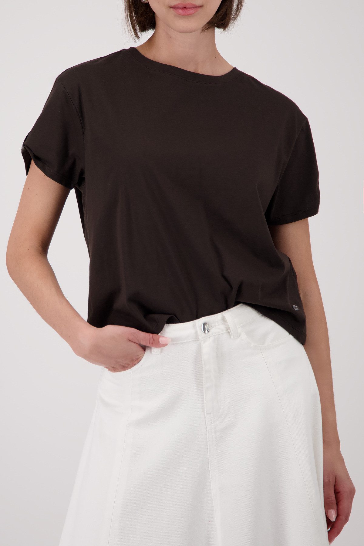 Monari T-Shirt Shirt Basic Schmuckdetail Regular fit mit Schmuckdetails