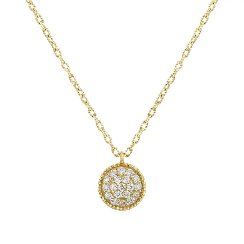 Kette mit Anhänger 375 Echtgold Orbella Pavé runder Zirkonia