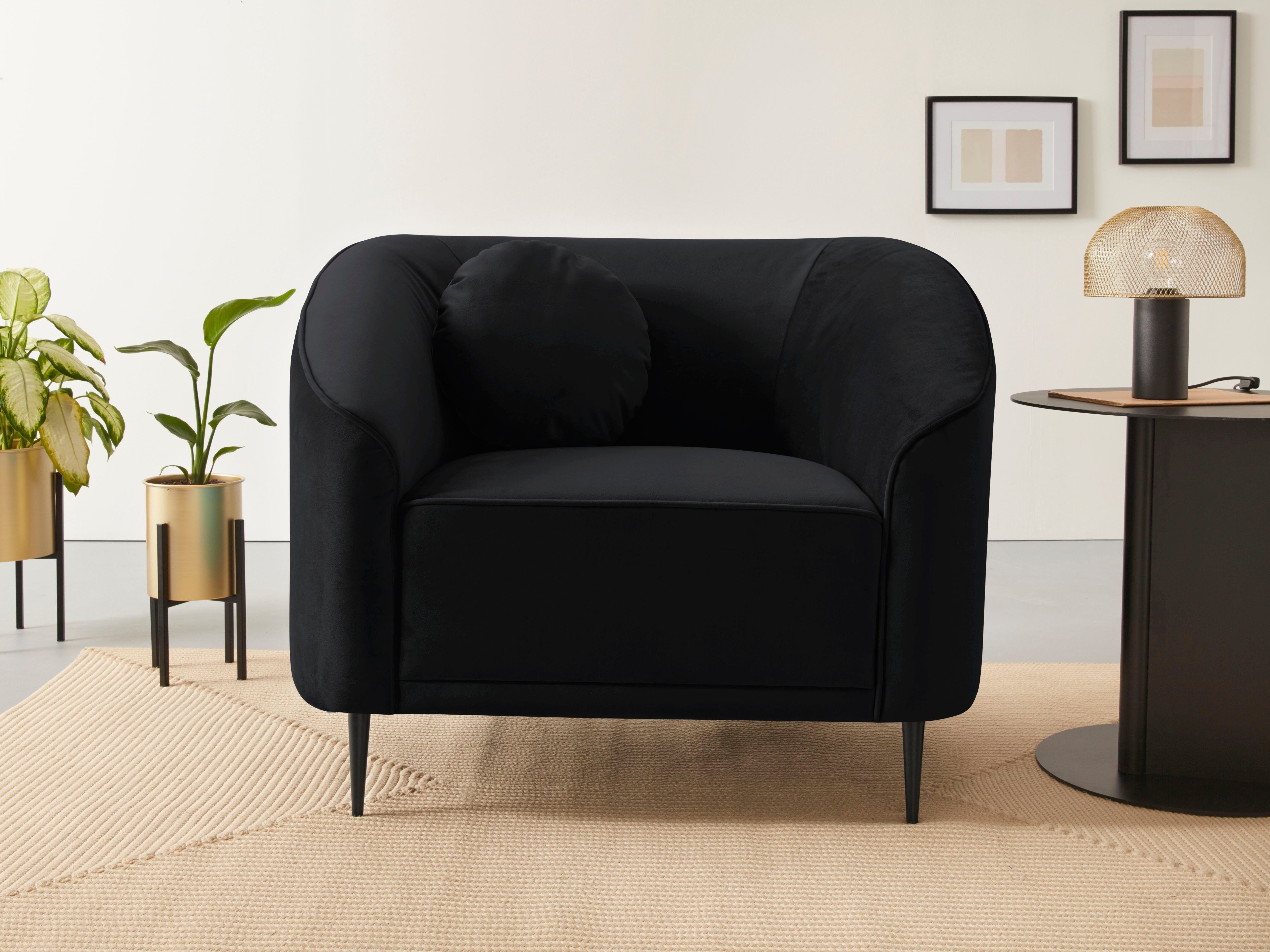 Home affaire Sessel Ashly, in 3 Bezugsvarianten, Bouclé, Samtoptik und Struktur weich.