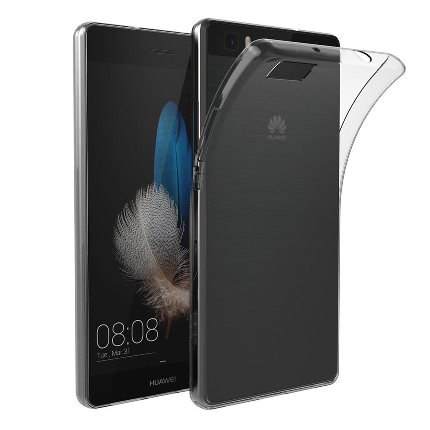 CoolGadget Handyhülle Transparent Ultra Slim Case für Huawei P8 Lite 5 Zoll, Silikon Hülle Dünne Schutzhülle für Huawei P8 Lite Hülle