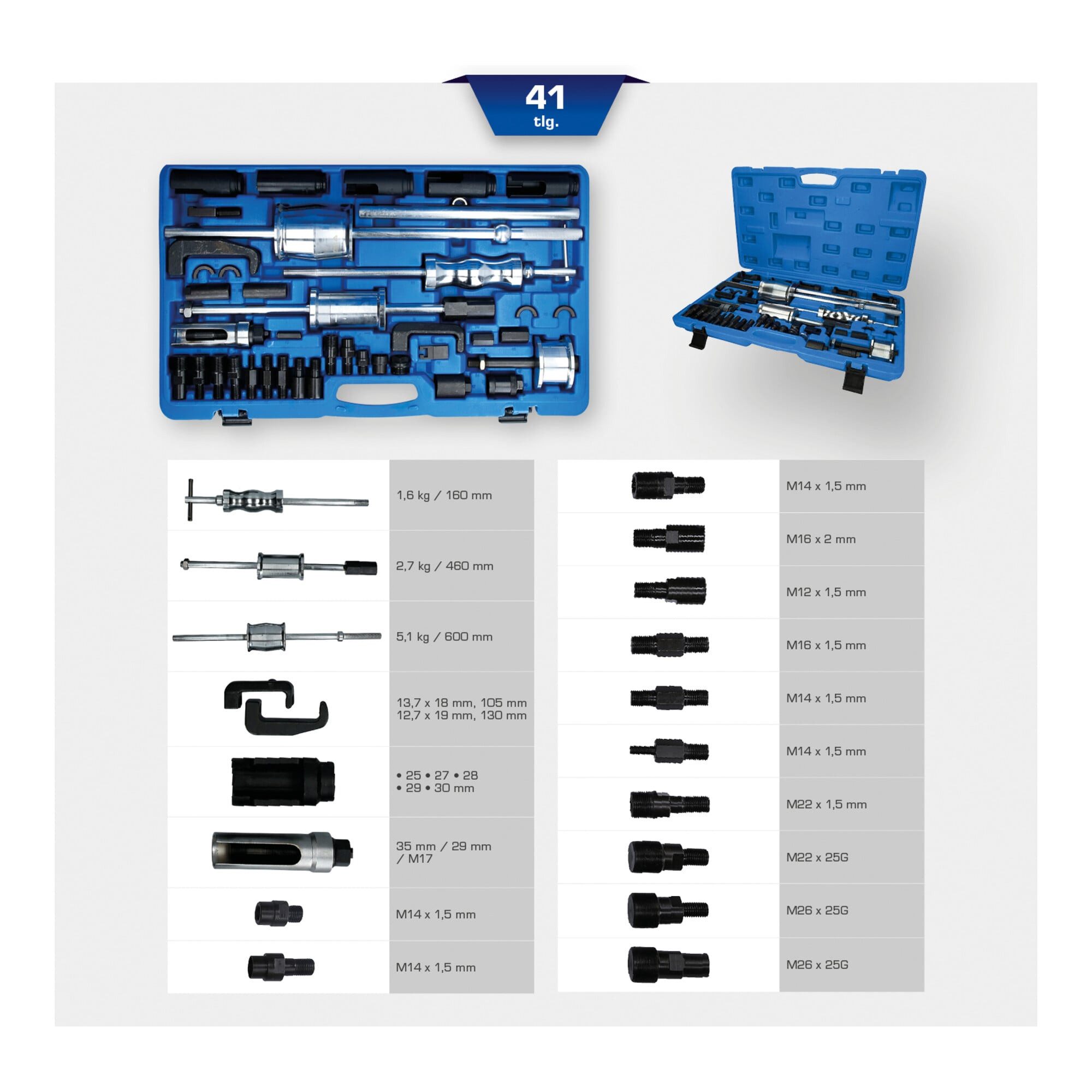 Brilliant Tools Reinigungsrohr Brilliant Tools Injektor-Auszieher-Satz, 41-tlg