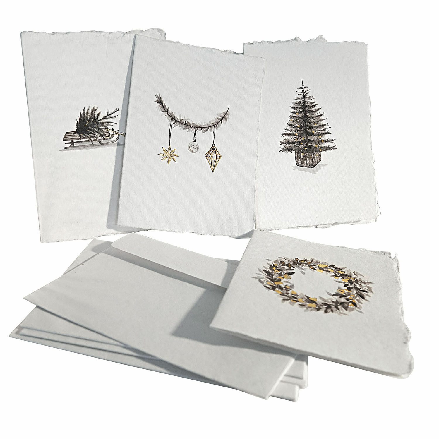 Mirabeau Geschenkband Geschenkkarte 4er Set Aelindor weiß