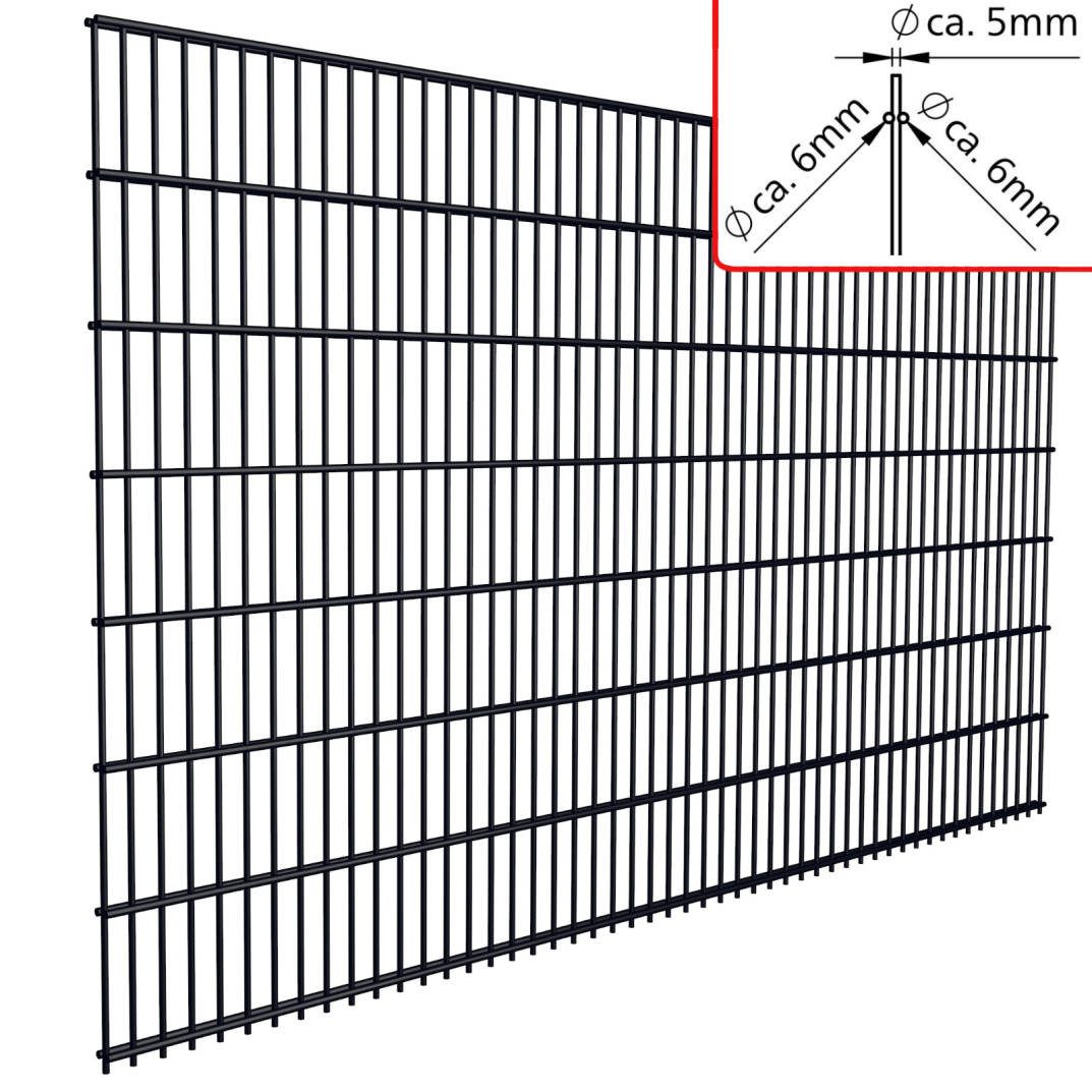 Fischer und Adamek Gartenzaun Doppelstabmattenzaun Element, (Höhe: 630 mm, günstig online kaufen