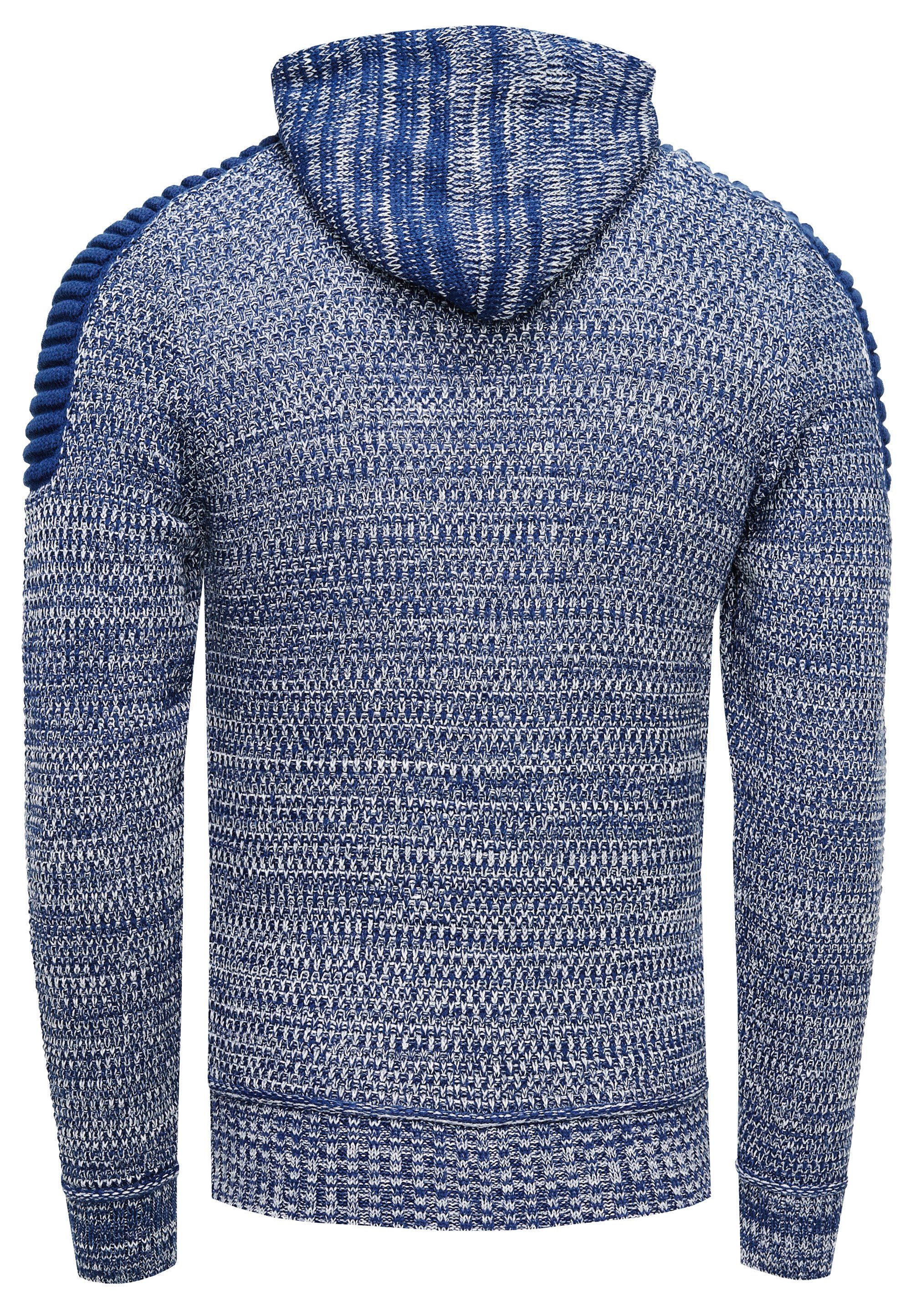 Rusty Neal Knitwear mit Kapuzensweatshirt blau praktischem Reißverschluss