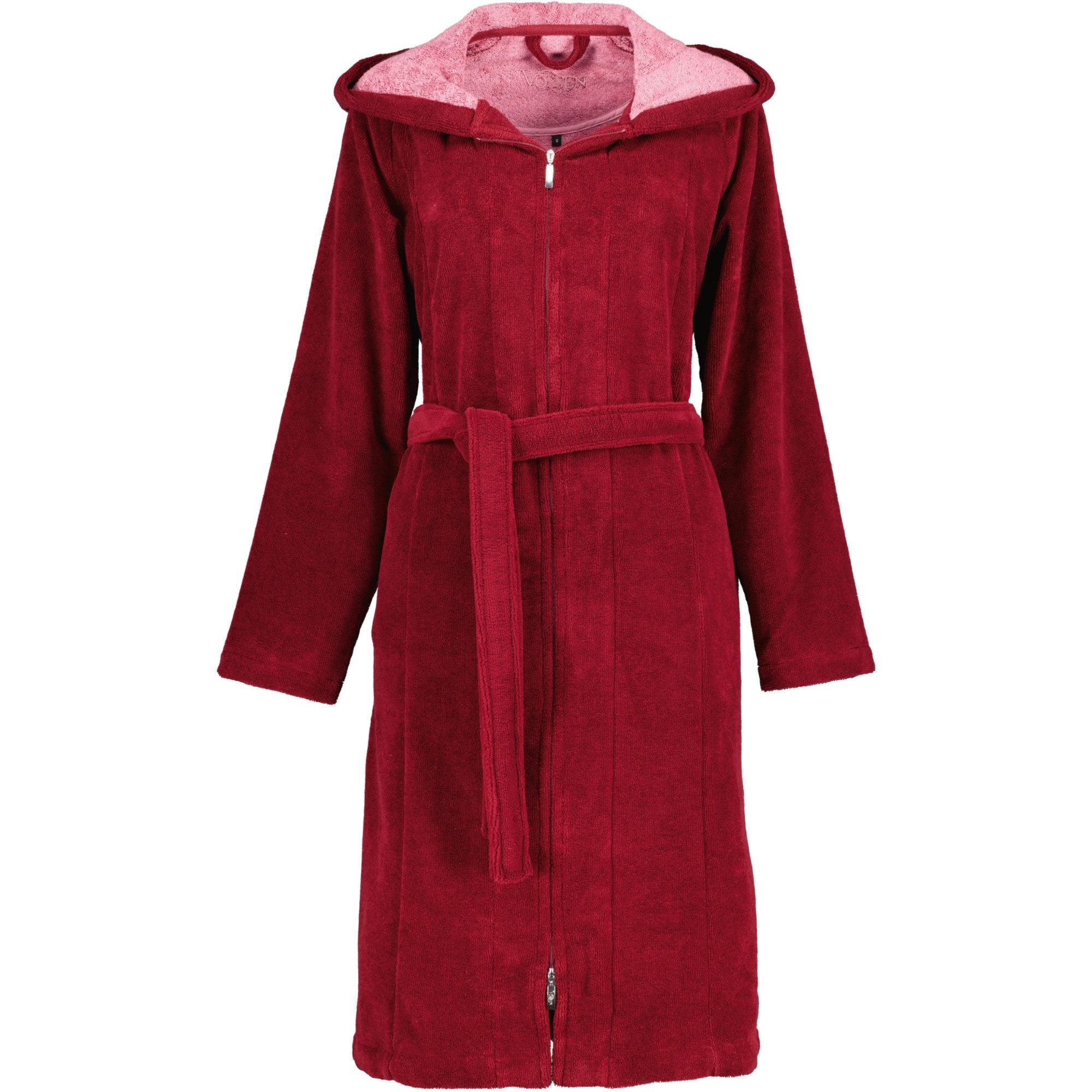 Vossen Damenbademantel Palermo Kurzmantel mit Kapuze Velours, Kurzmantel mit Kapuze, 45% Polyester, 35% Bambus, 20% Baumwolle