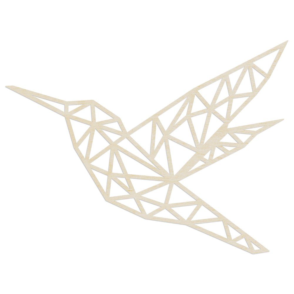 WANDStyle Wanddekoobjekt "Origami Kolibri" aus Holz, Pappel