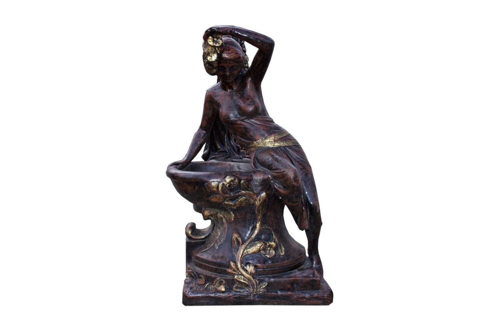 Steinfigur Gartenfigur Wohndesign Bronze Blumenschale Gartenfigur Blumenkübel Antikes Pflanzkübel