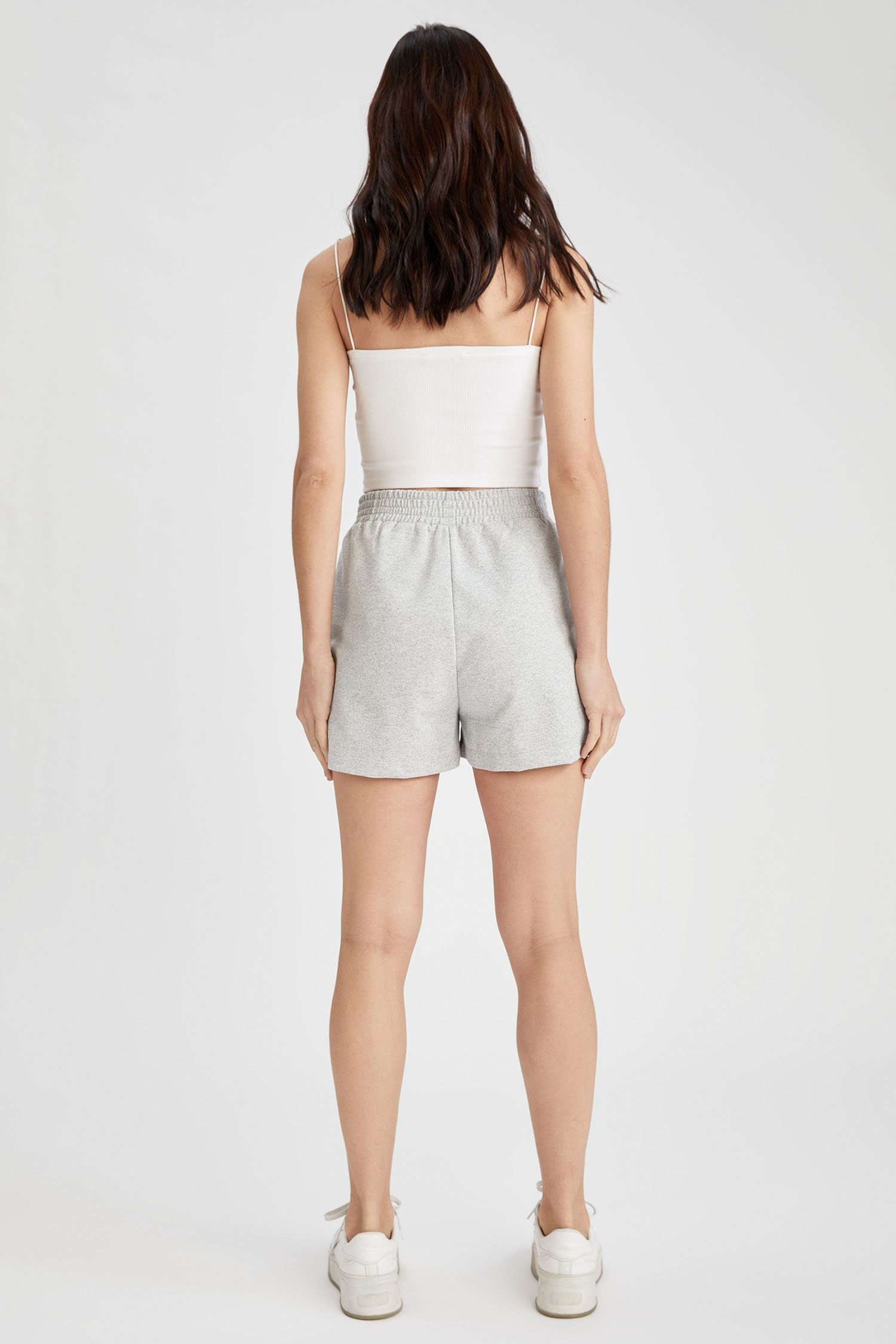 Damen Melange Shorts Grau FIT DeFacto REGULAR Shorts