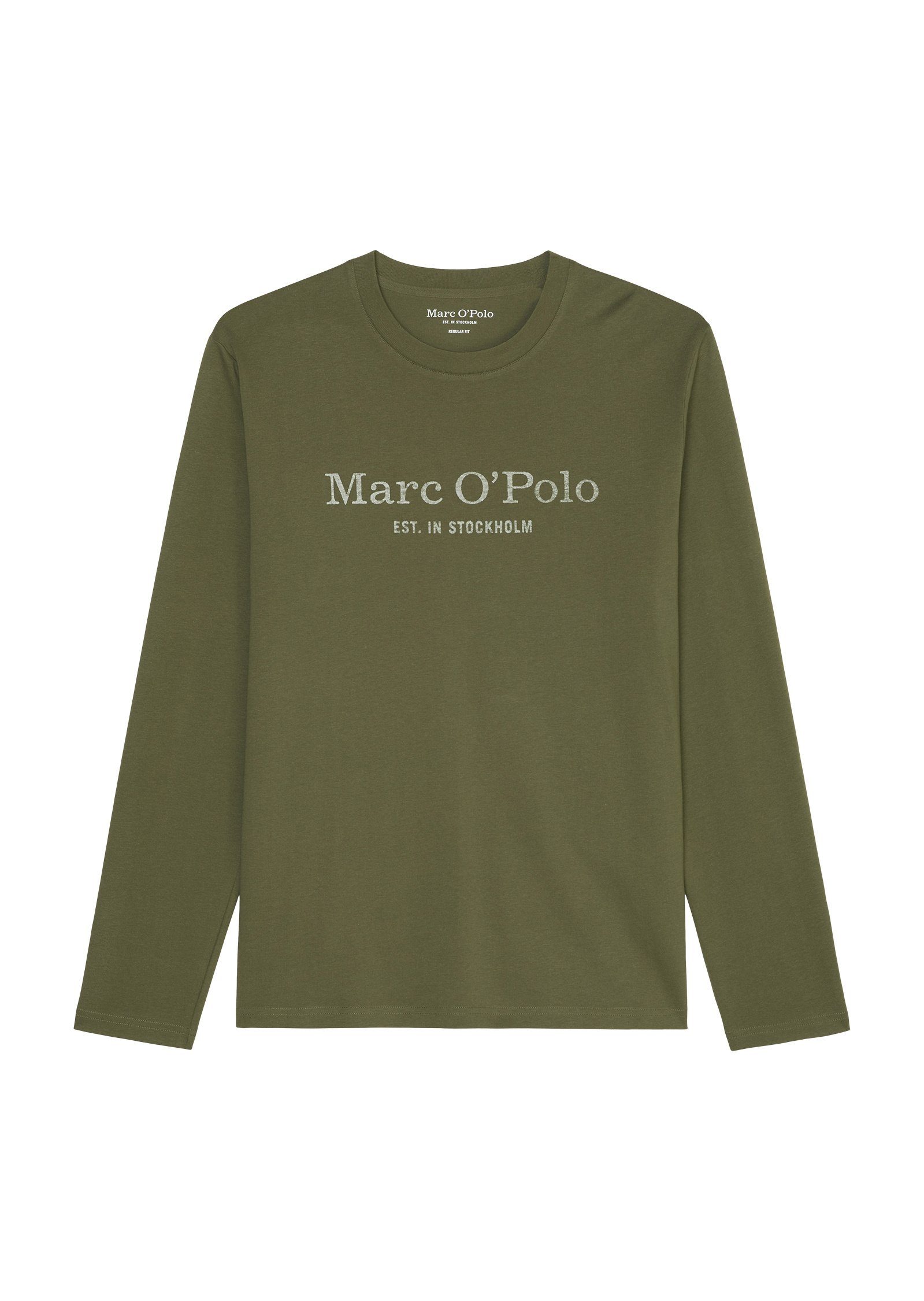 Marc O'Polo Langarmshirt aus hochwertiger Bio-Baumwolle grün