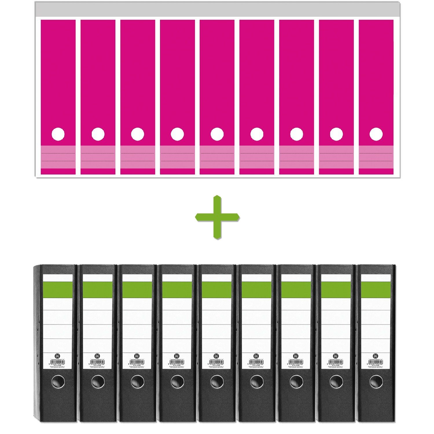 Wallario Etiketten Pink, Ordnerrücken-Sticker in verschiedenen Ausführungen