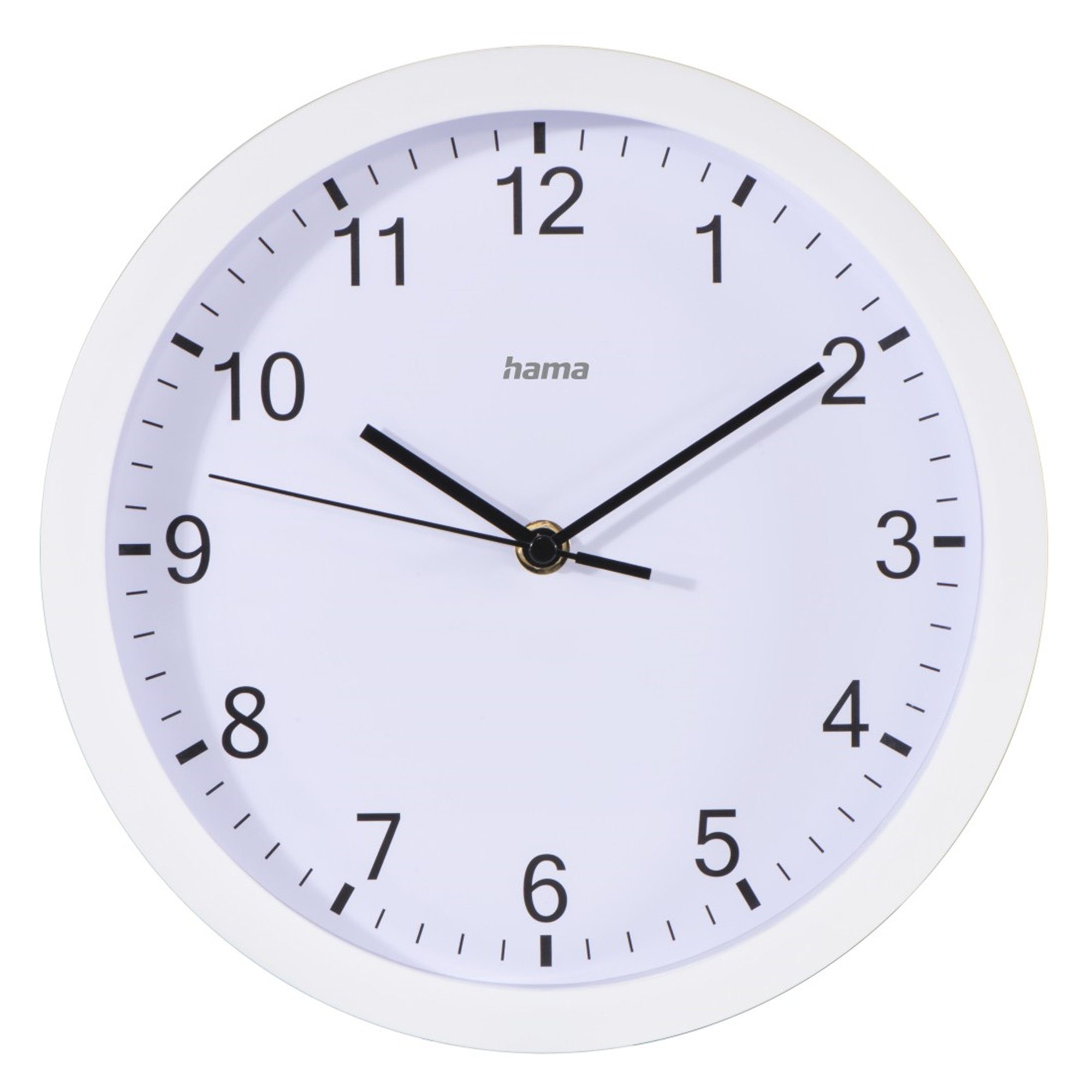 Hama Wanduhr Wanduhr "Pure", Ø 25 cm, Weiß, geräuscharm