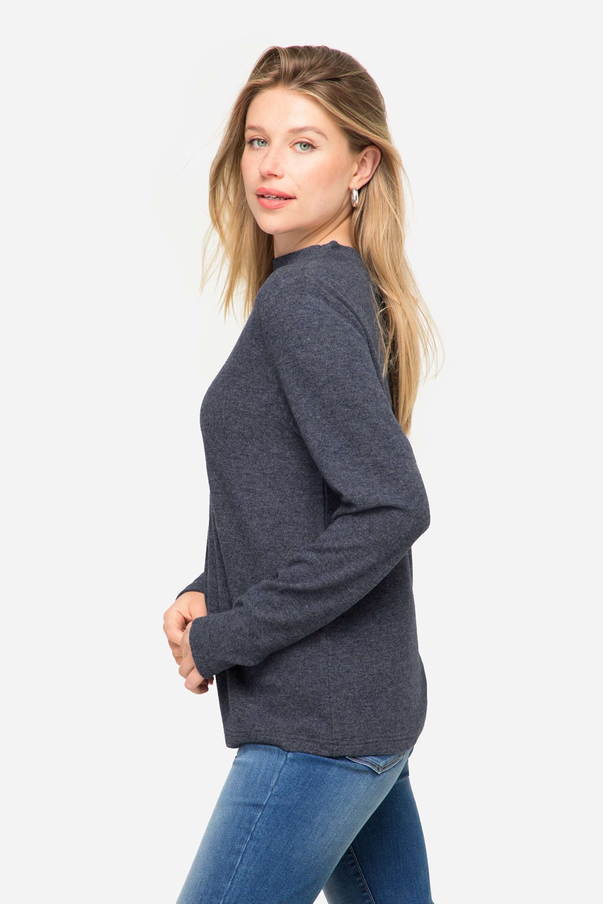 Laurasøn Sweatshirt Sweatshirt Vogel-Print Stehkragen Langarm
