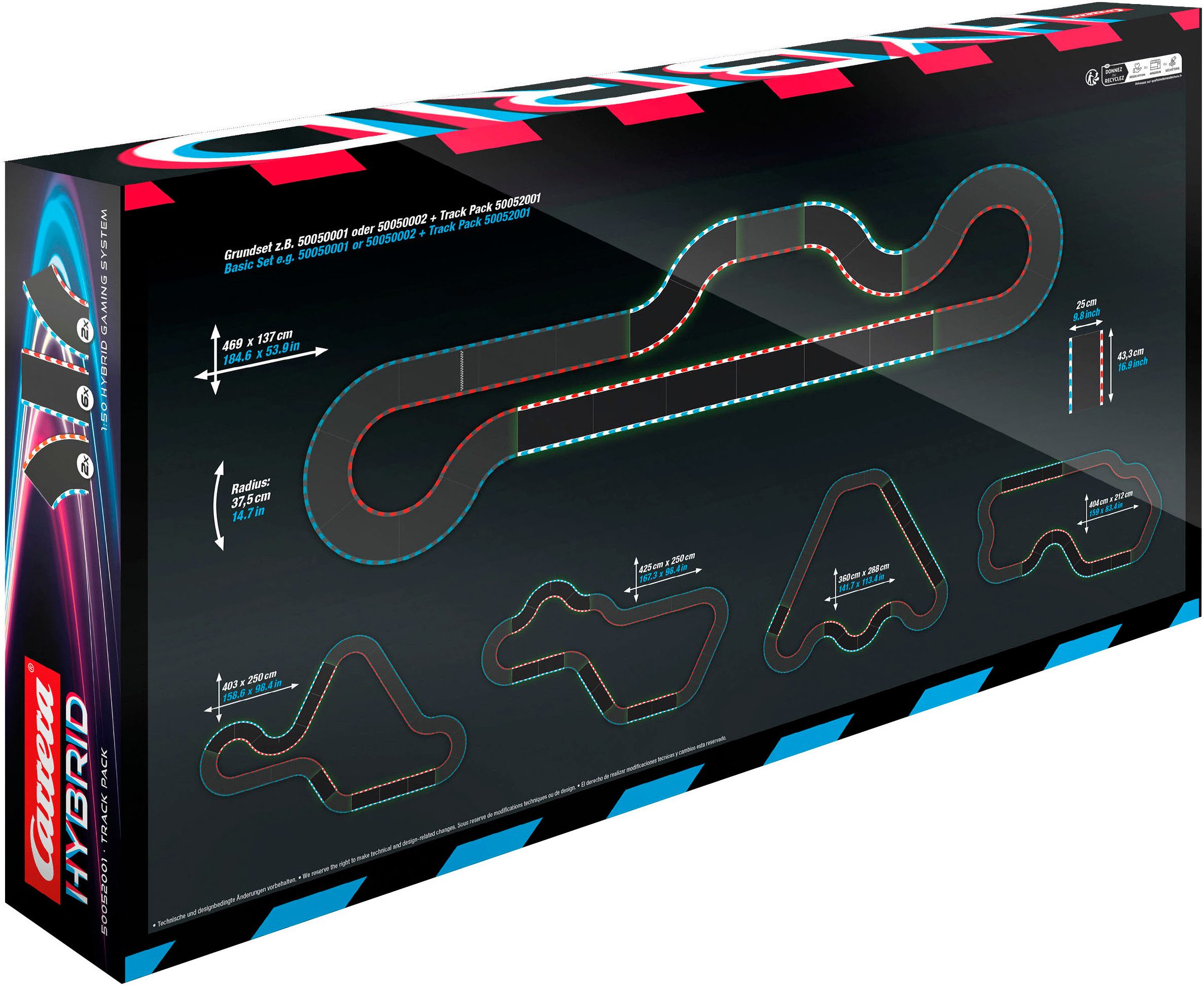 Carrera® Anschlussschiene Carrera Hybrid Track Pack 1, 10-teilige Rennstrecken-Erweiterung