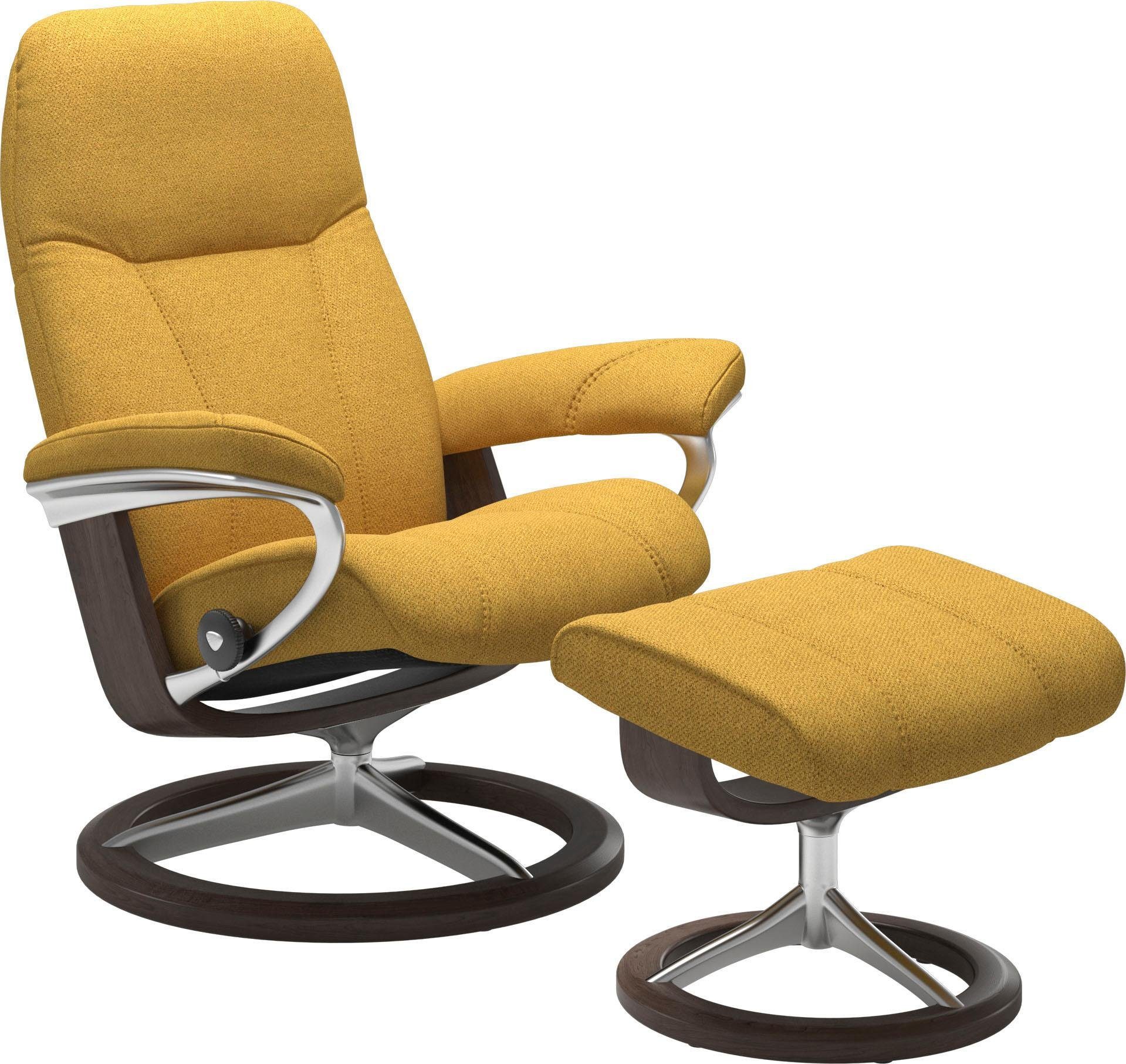 Stressless® Relaxsessel Consul (Set, Relaxsessel mit Hocker), mit Hocker, mit Signature Base, Größe M, Gestell Wenge