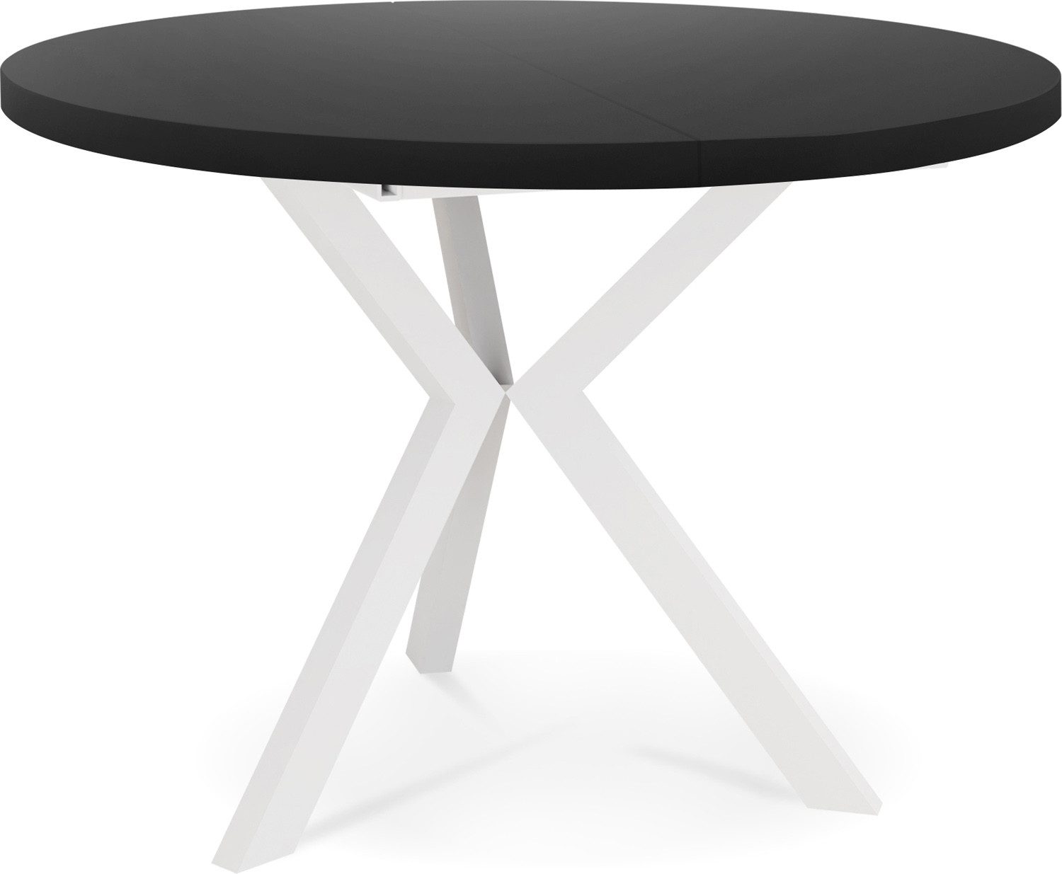 WFL GROUP Esstisch Daphne, Runder Ausziehbarer Tisch im Loft-Stil mit weißen Metallbeinen