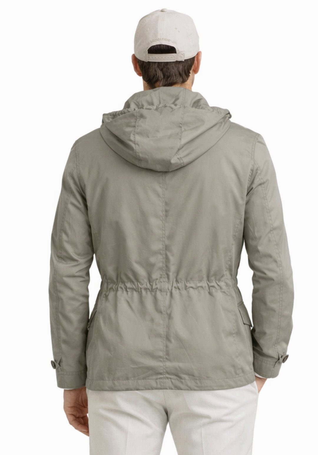 BRUNELLO CUCINELLI Fieldjacket Kapuzenparka aus wasserabweisendem Mikrofasermaterial Zwei Fronttaschen mit Knöpfen, zwei seitliche Reißverschlusstaschen