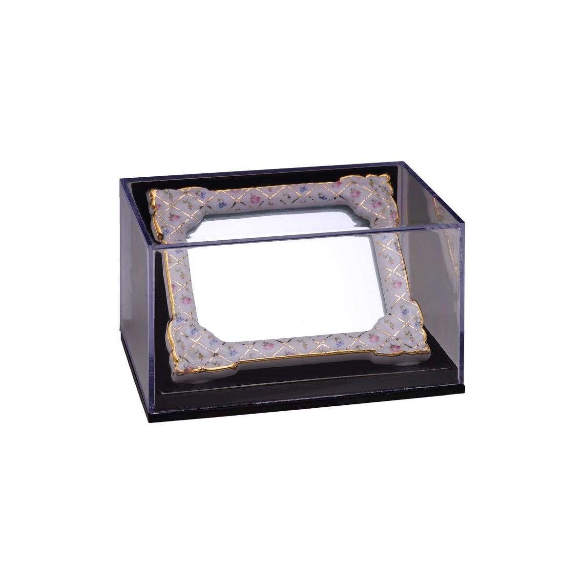 Reutter Porzellan Dekofigur 001.628/6 - Miniatur "Karo Wandspiegel Gold"