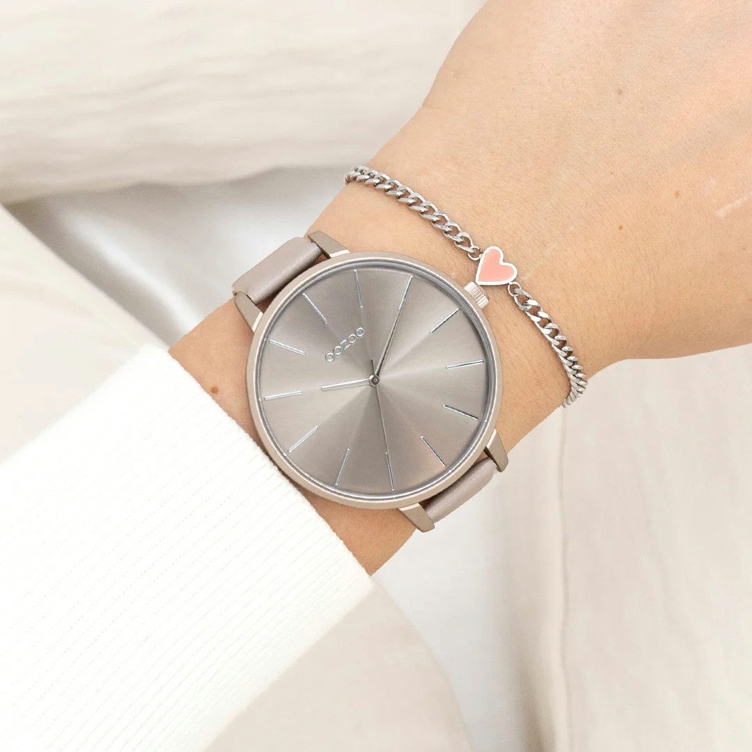 OOZOO Quarzuhr XL Damenuhr C11347 Taupe günstig online kaufen