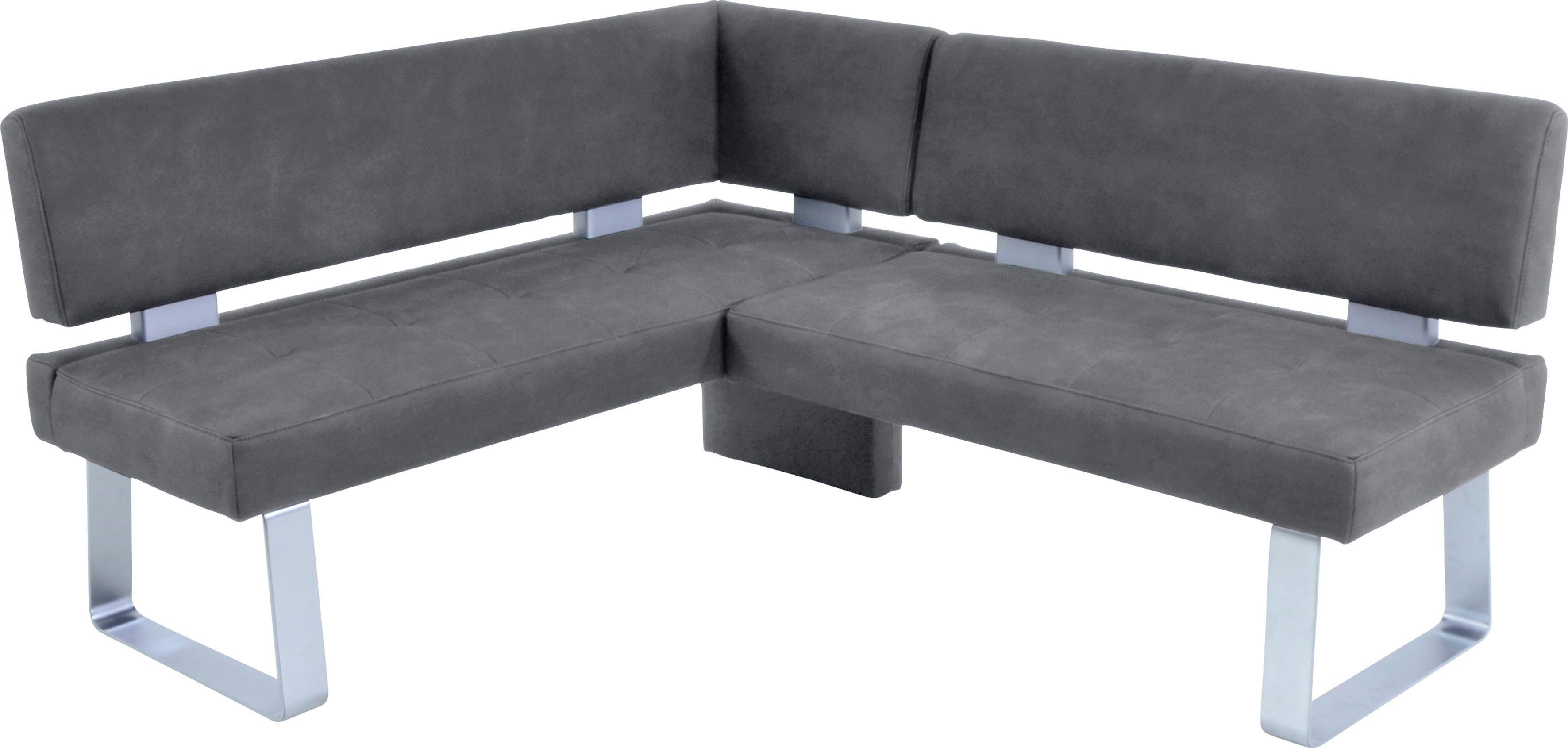 K+W Komfort & Wohnen Eckbank Santos II, gepolstert, Eckbank, wahlweise langer Schenkel 180cm rechts oder links