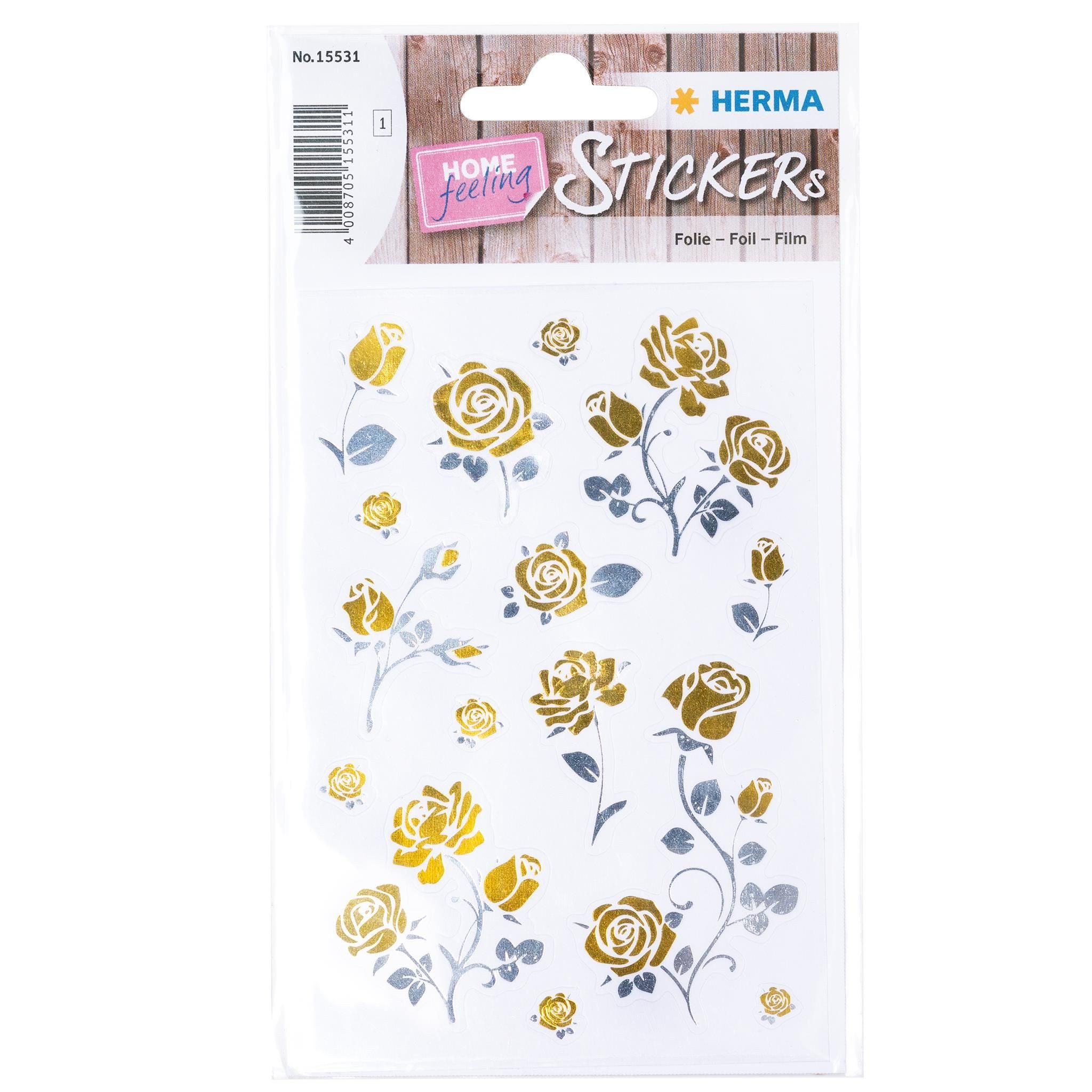 Sticker Herma Sticker CREATIVE Edelrosen Gold- und Silberfolie 1 Bl
