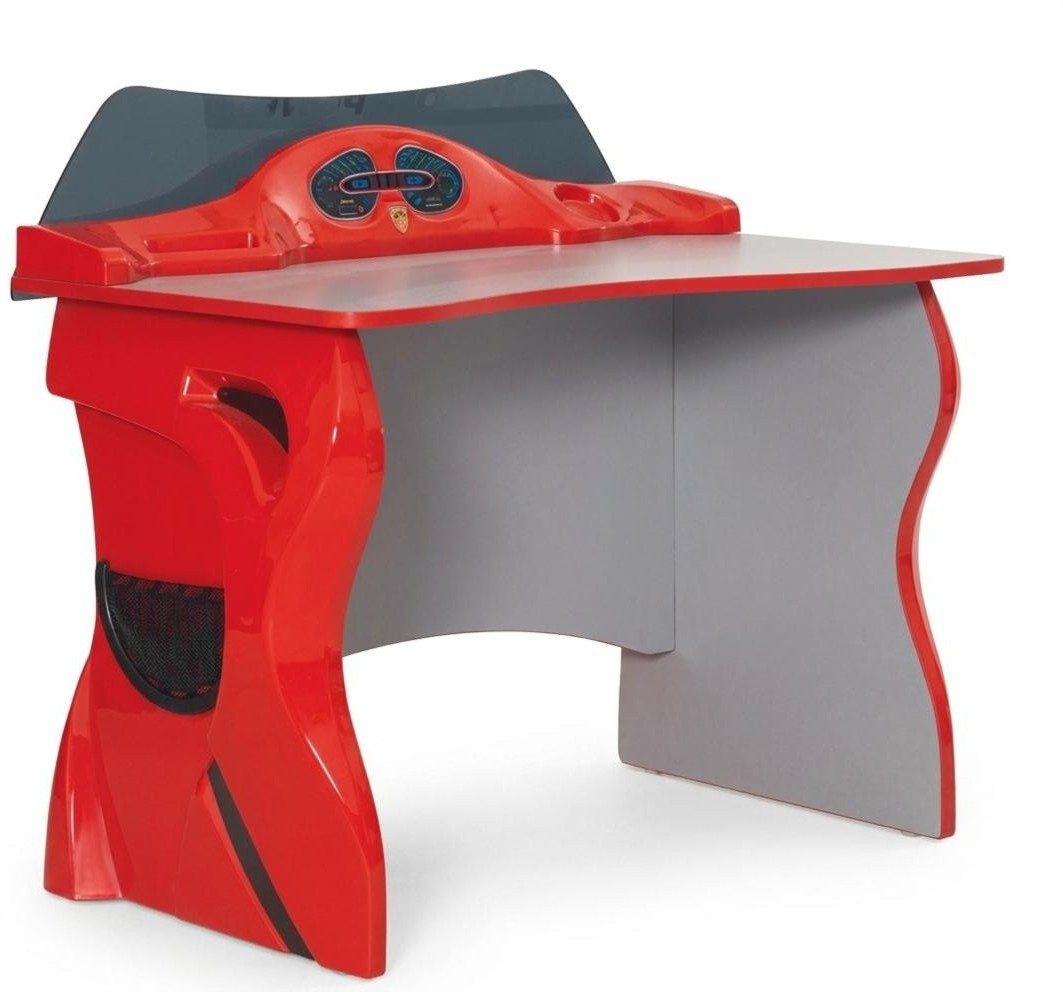 Xlmoebel Kinderschreibtisch Schreibtisch Kinderzimmer Rot Silber Racing Design Motorsport (1-St., 1-tlg)