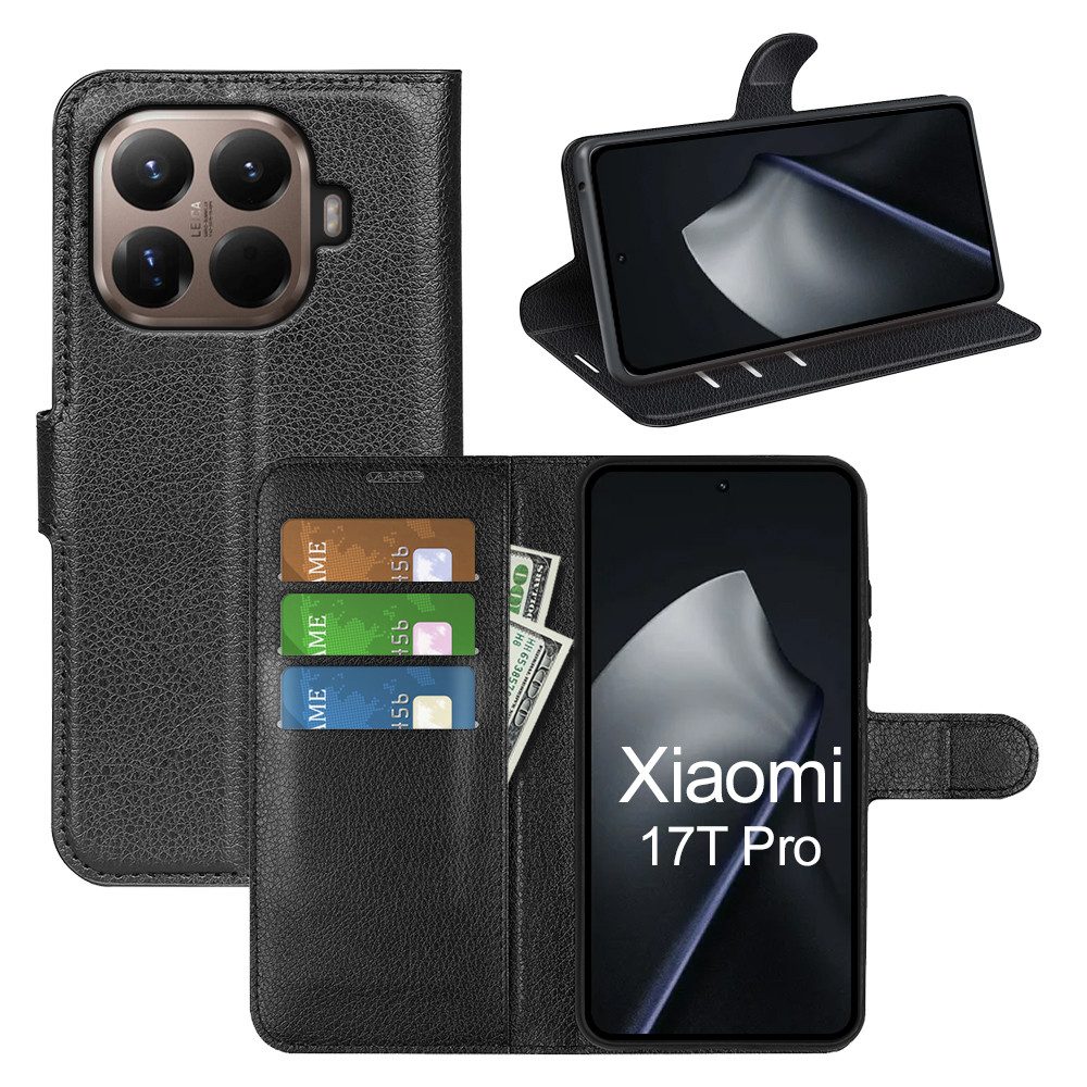 betterfon Handyhülle für alle Xiaomi 17T Pro Klapphülle Wallet Case mit Kartenfächern, 3 Kartenfächer, Magnetverschluss & Standfunktion im Lederlook