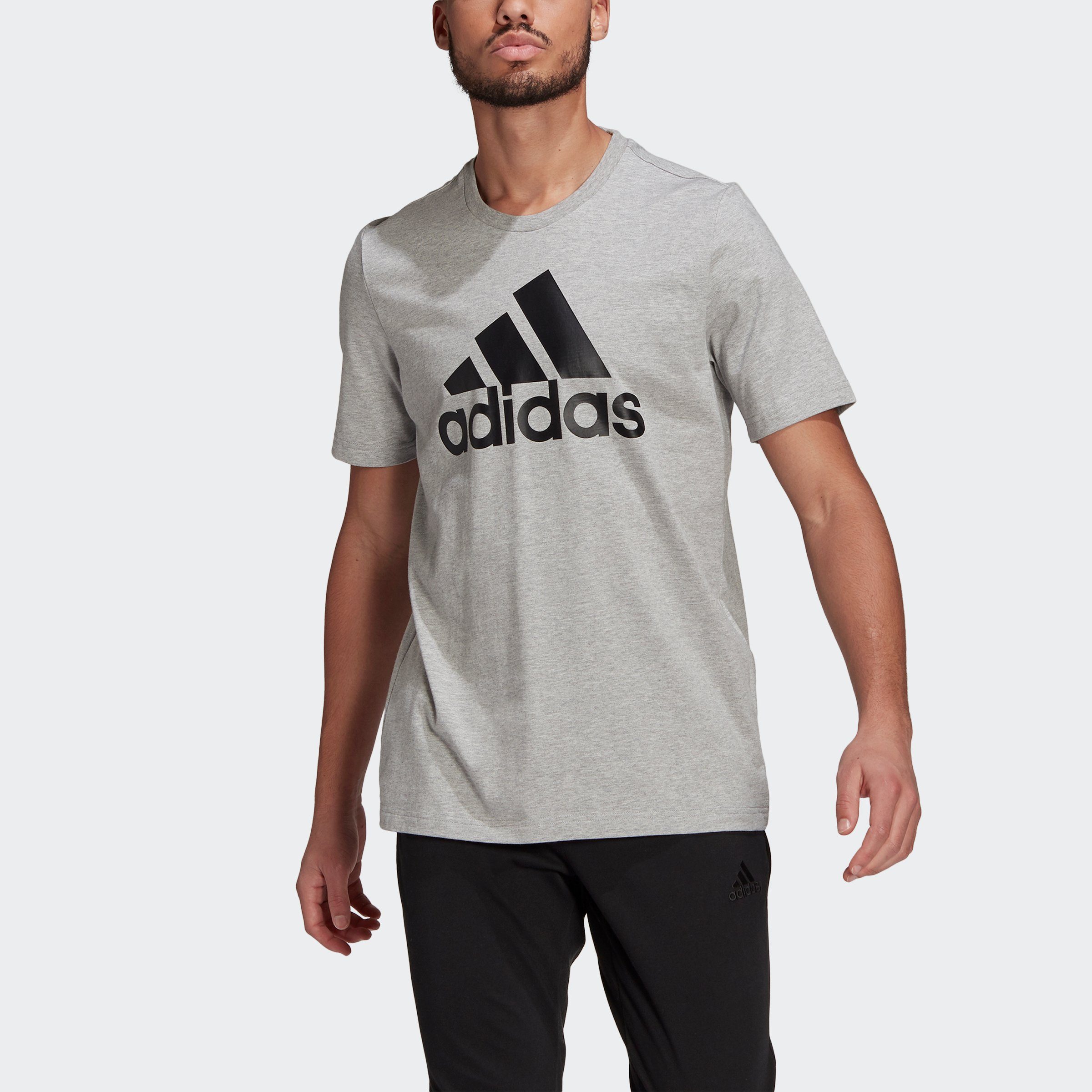 adidas Sportswear T-Shirt ESSENTIALS BIG LOGO MGREYH/BLACK