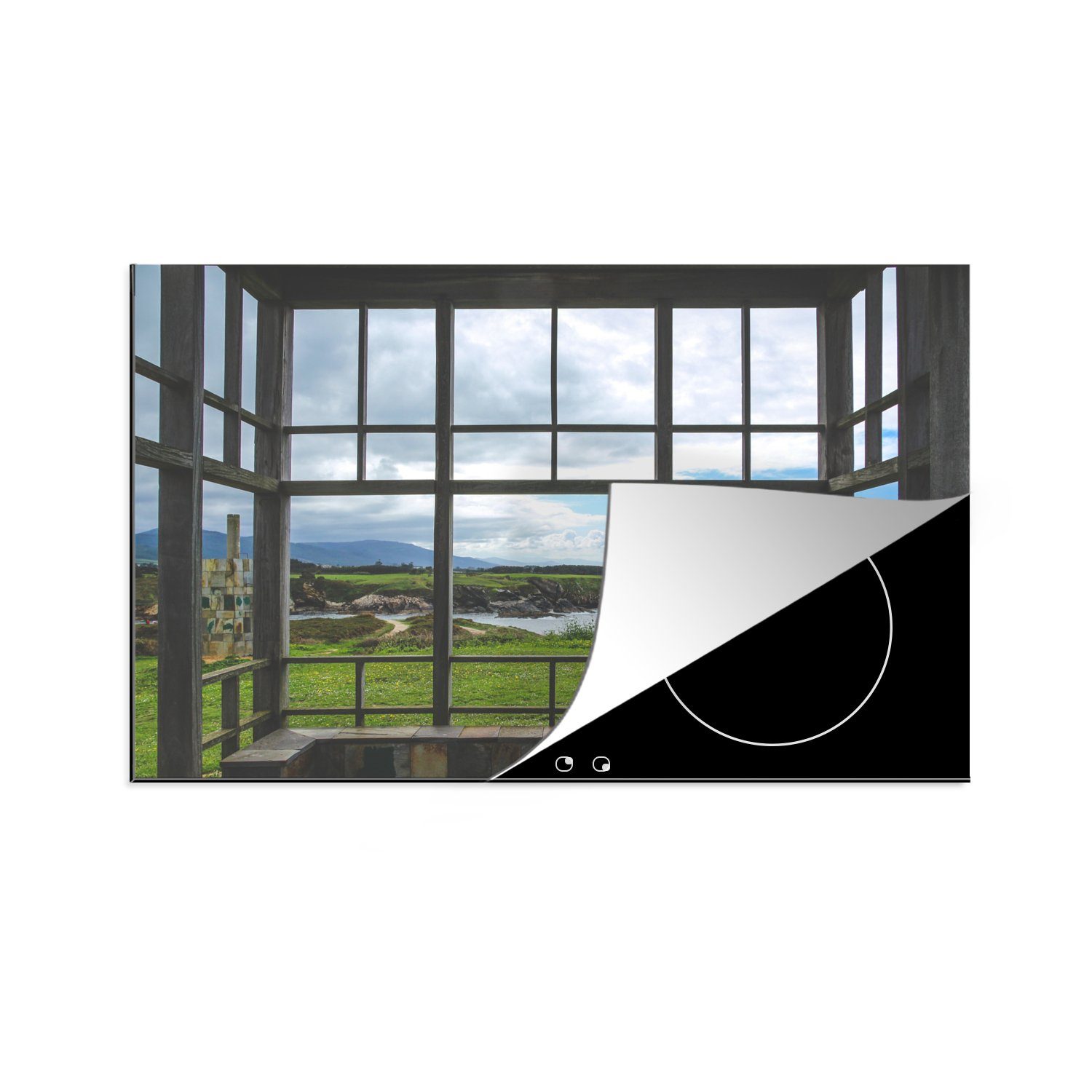 MuchoWow Herdblende-/Abdeckplatte Blick über den Beobachtungspunkt, Vinyl, (1 tlg), 83x51 cm, Ceranfeldabdeckung, Arbeitsplatte für küche | Herdabdeckplatten