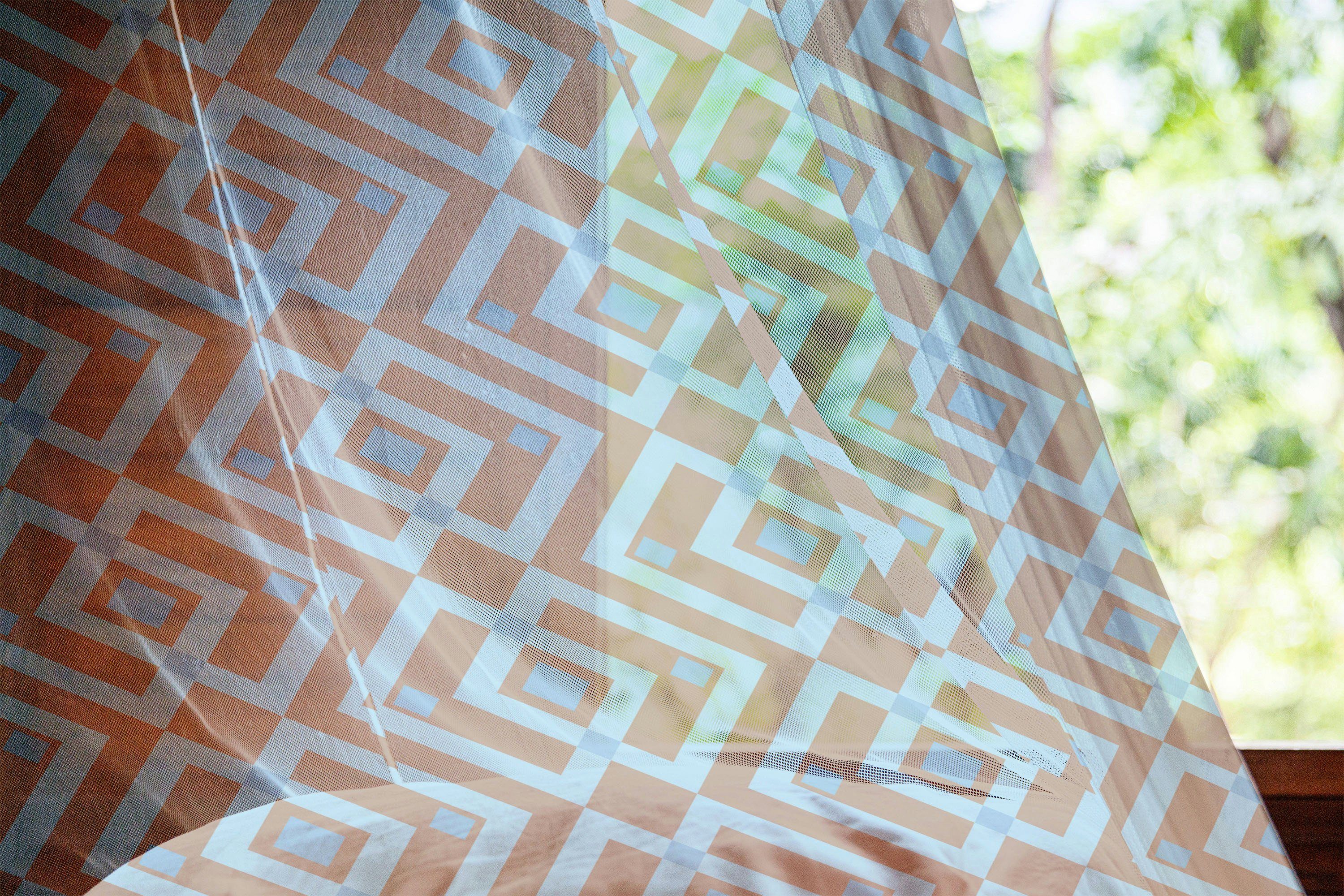 schiere 2 Nested-Quadrat-Muster Geometrisch Gardine Drapierung für Abakuhaus, Panels, Party Hochzeit
