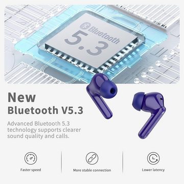 xinwld Kabellos Bluetooth 5.3 IP7 Wasserdicht Ohrhörer LED Anzeige In-Ear-Kopfhörer (Eleganz und Stil gepaart mit Freiheit und Abenteuer für unvergleichliche Erlebnisse., mit 4 ENC Noise Cancelling Mic, Tiefer Bass Wireless Earbuds 40Std)