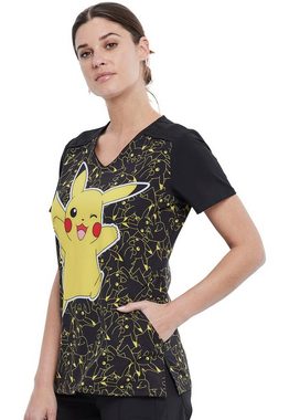 Cherokee Funktionsbluse Bunt bedruckter Tooniforms Damen Kasack "Pikachu" Kasack mit Motiv