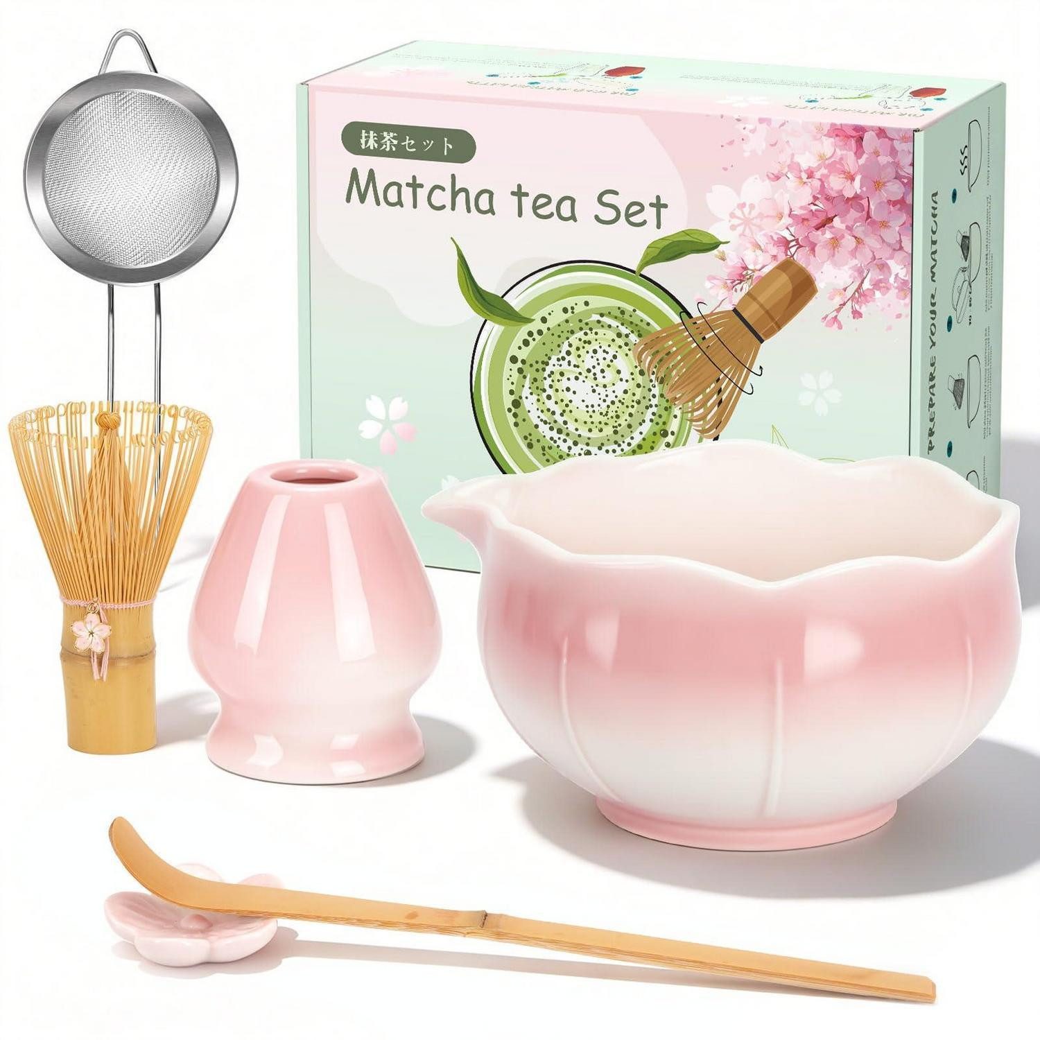 LuxusKollektion Pflege-Geschenkset Matcha Set Rosa mit Zubehör