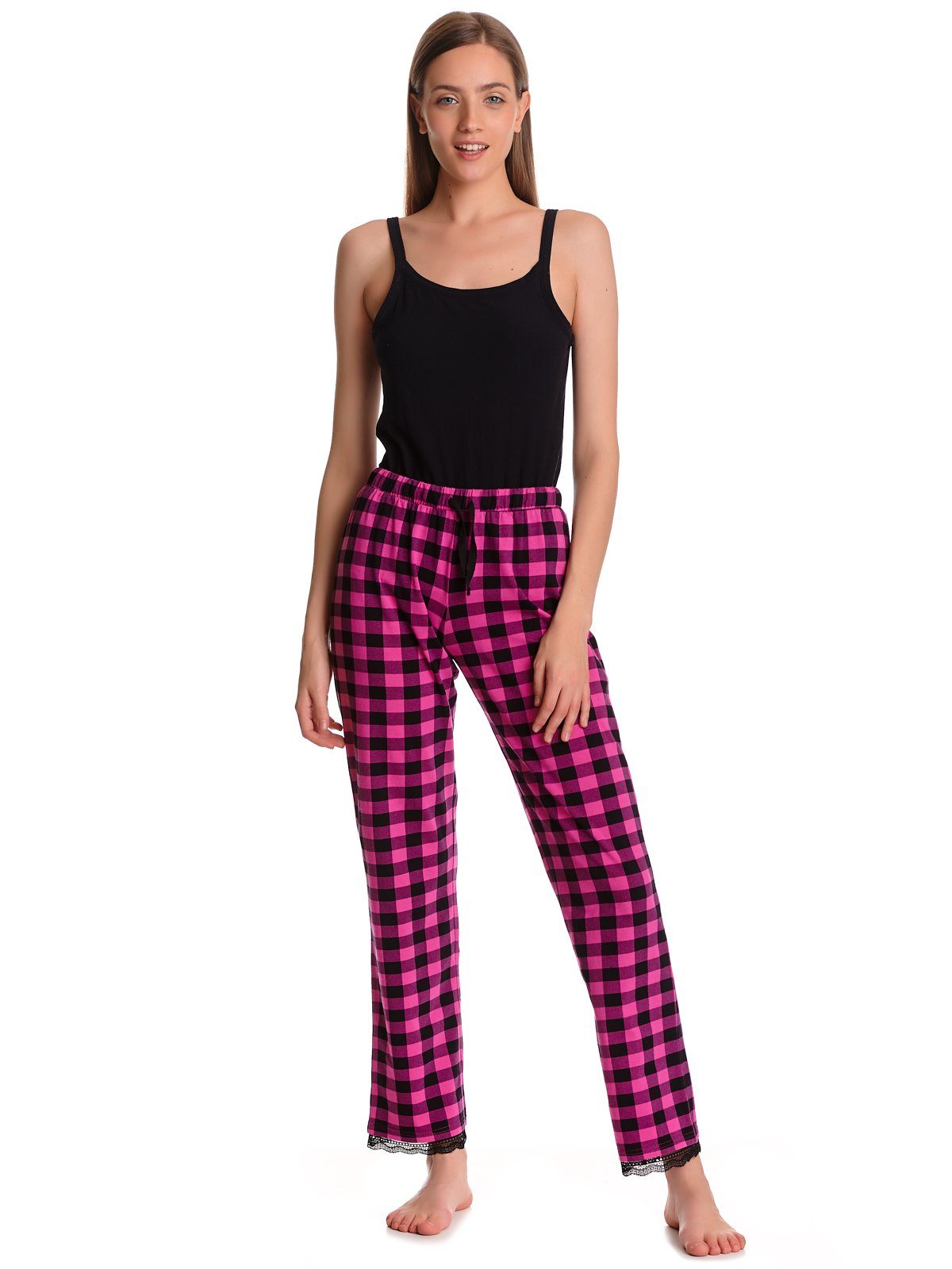 Checkered Schlafshorts Pink Deluxe Pussy