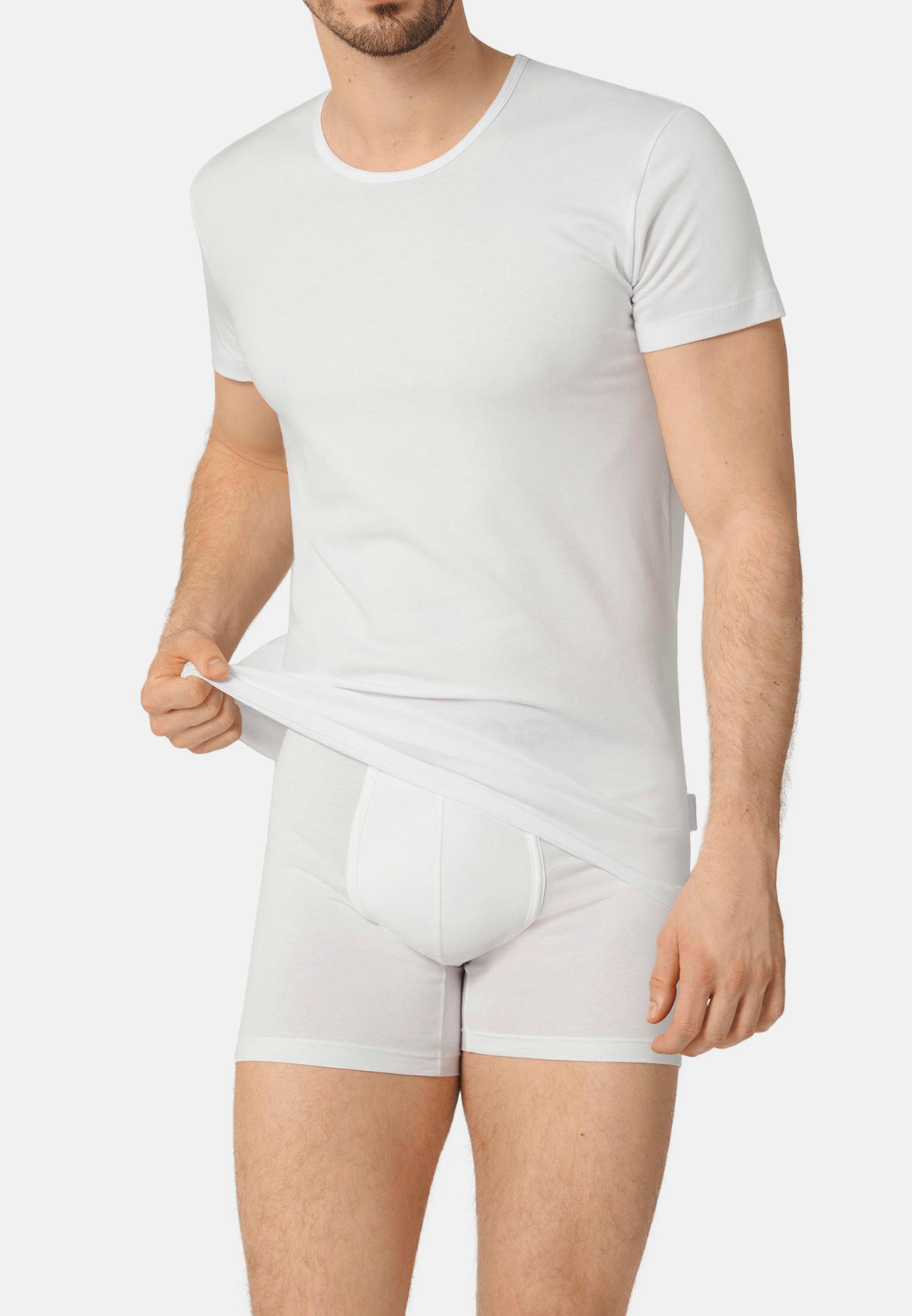 / Shirt - anschmiegsam Weiß Sloggi Unterhemd 2-St) 2er - Pack Bequem (Spar-Set, und Baumwolle Kurzarm 24/7 Unterhemd