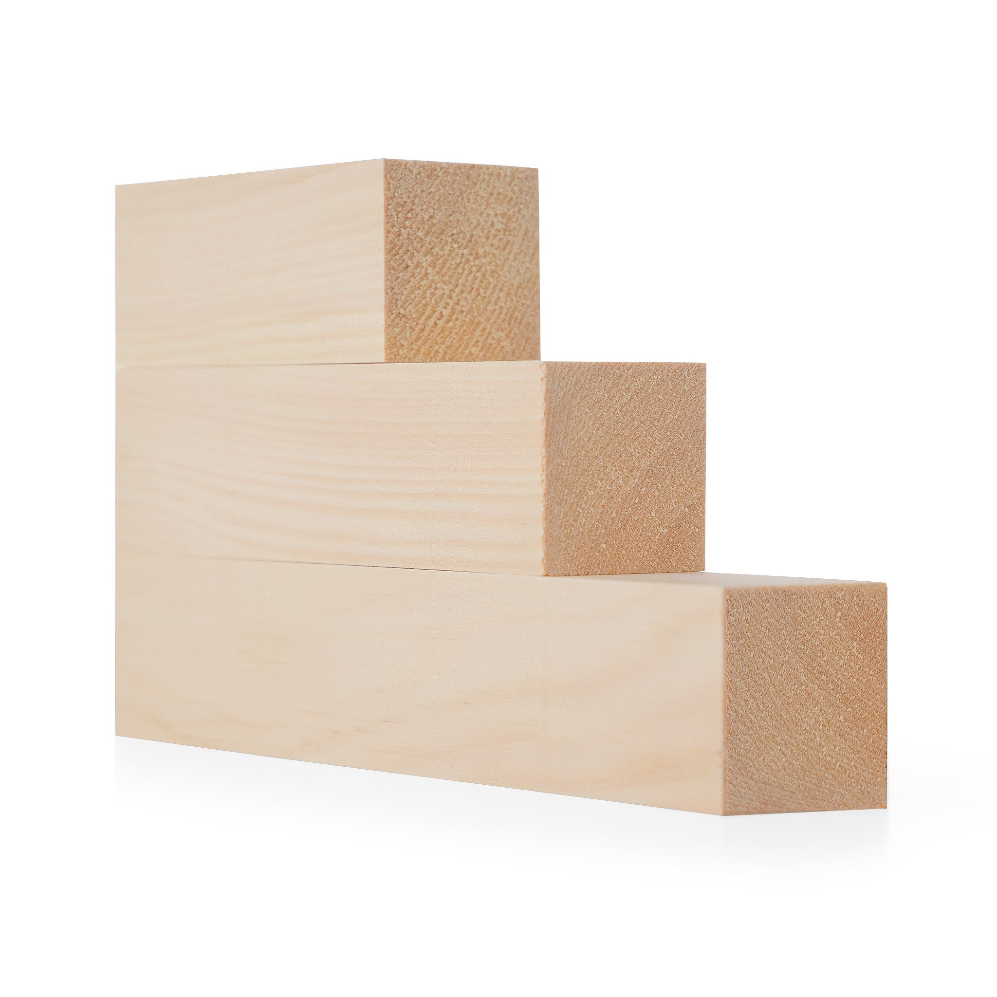 Woodsellers Kantholz Schnitzholz aus Zirbelkiefer - 40 x 40 x 100 mm, (1-tlg), Schnitzholz - Holzblock - Zirbenholz zum Schnitzen, Drechseln, Basteln