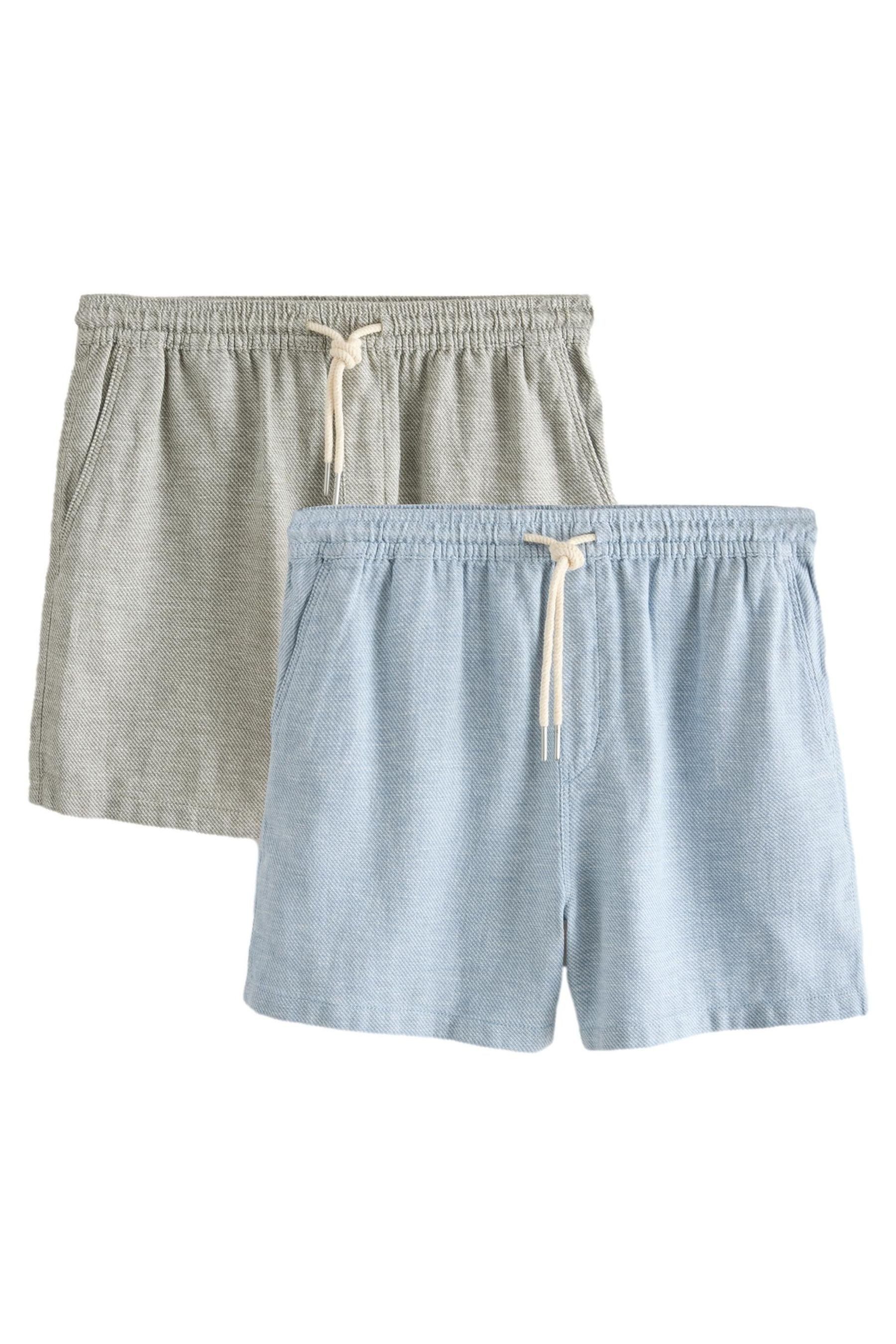 Shorts Shorts mit Elastikbund aus Leinengemisch, 2er-Pack
