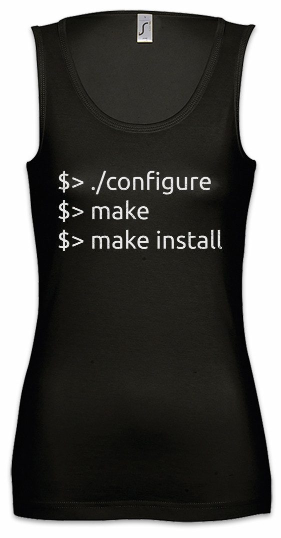 Tanktop Configure Make Install Ärmelloses Damen T-Shirt Informatik Computer PC