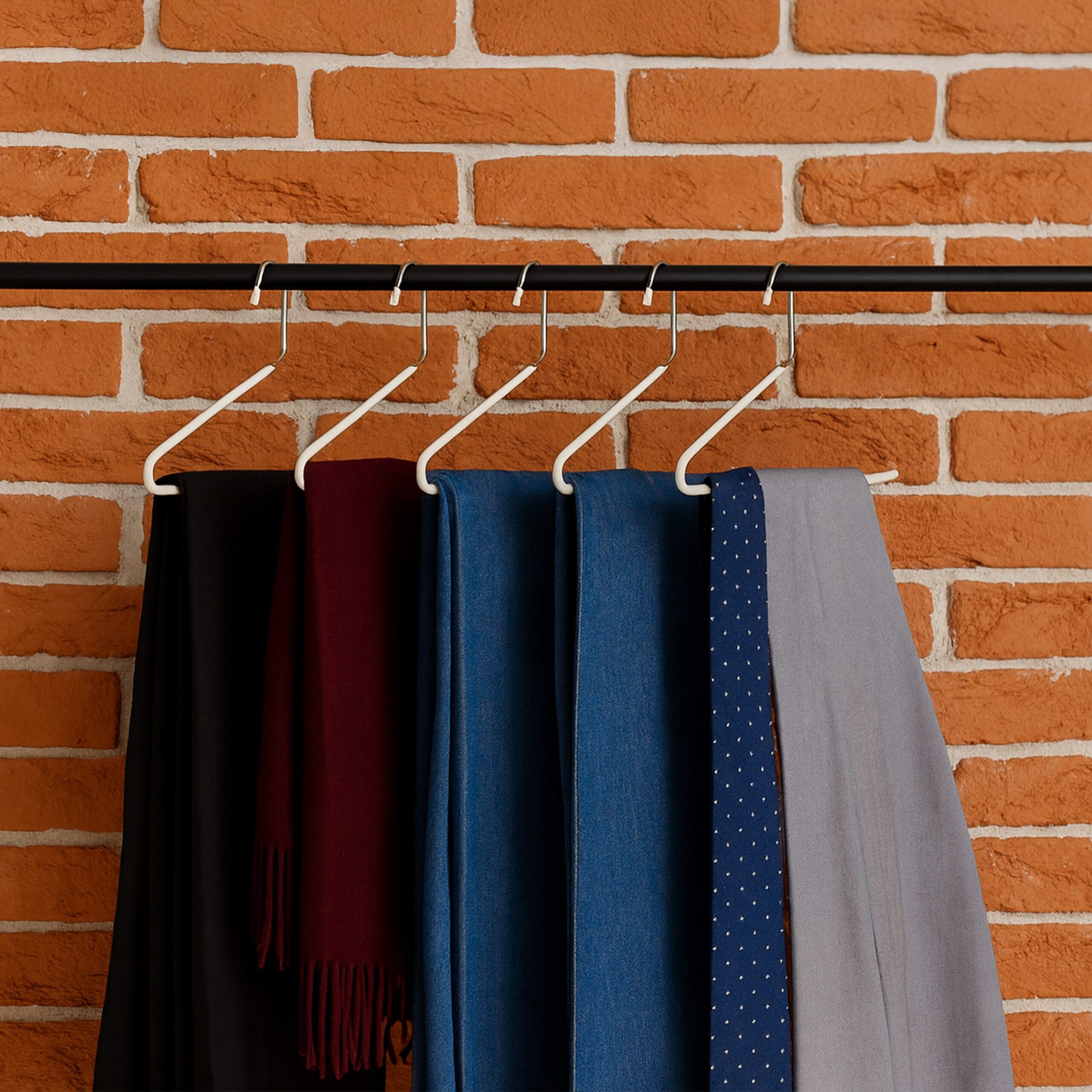 relaxdays Mehrfach-Kleiderbügel Hosenbügel rutschfest Set, weiß günstig online kaufen