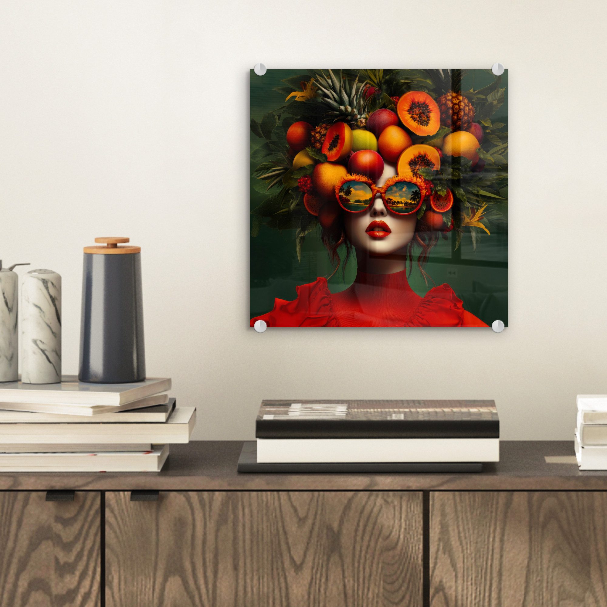 MuchoWow Acrylglasbild Frau - Früchte - günstig online kaufen