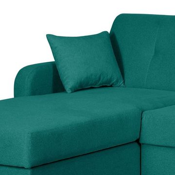 JVmoebel Sofa, Schlafsofa Design Ecksofa L-form Bett Couch Textil Sofas Stoff