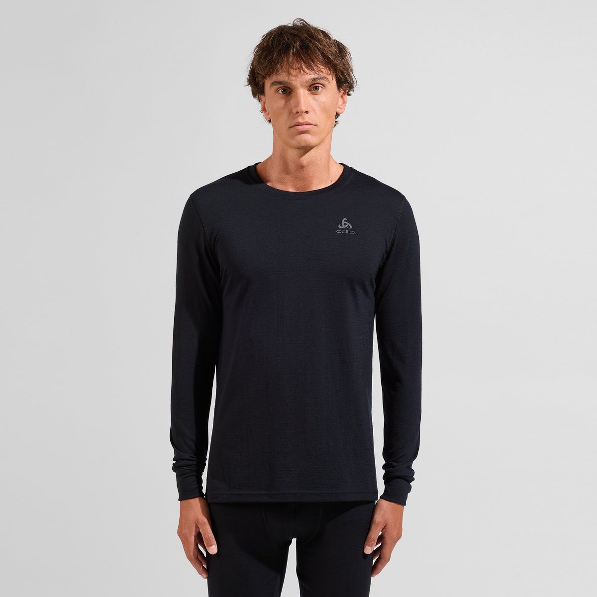 Odlo Funktionsshirt BL TOP crew neck l/s-MERINO 200 atmungsaktives Funktionsshirt, aus Wolle, schnell trocknendes Material